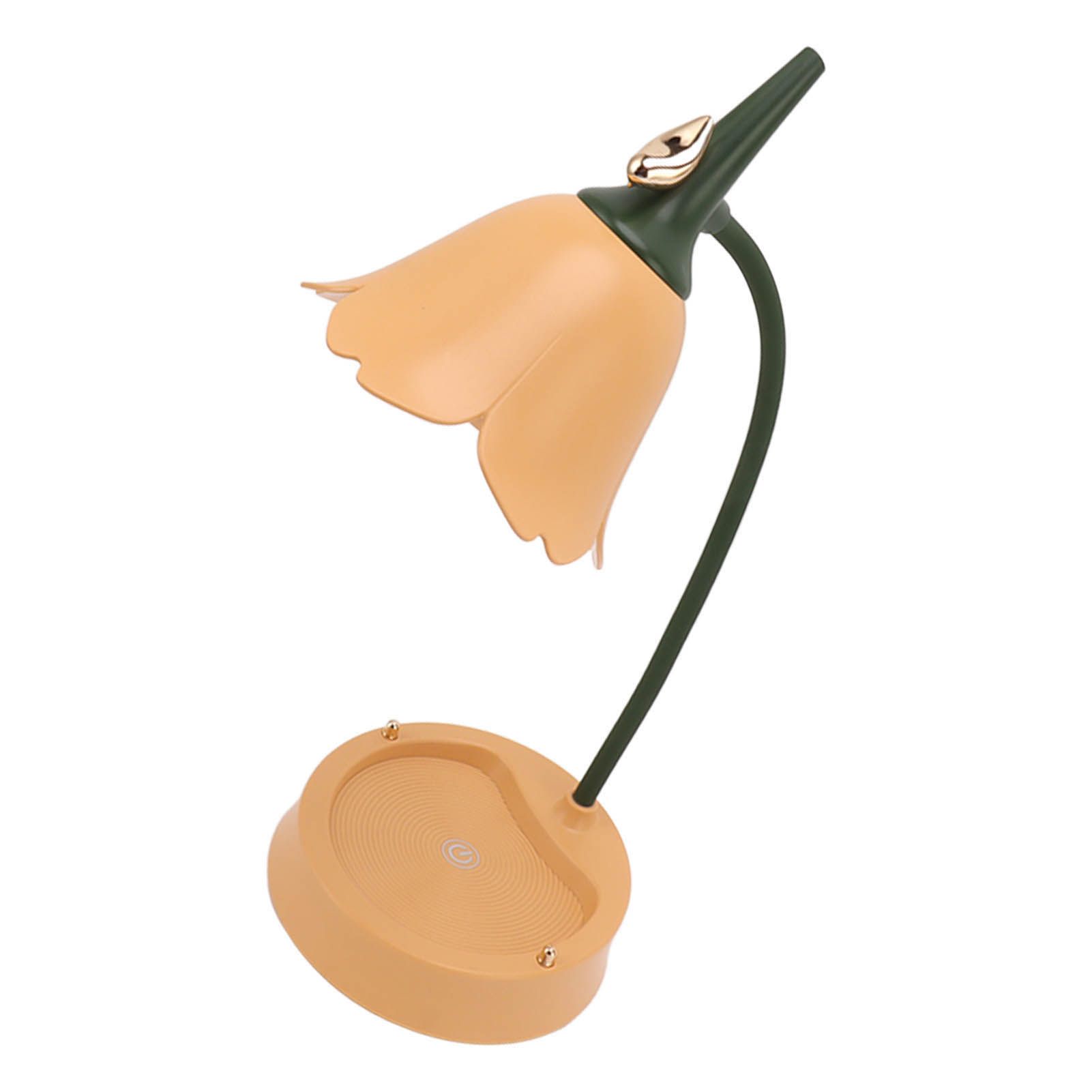 3W LED Touch Desk Lamp 3 Gear Dimmable Foldable Petal Shape Desktop Table Light USB 5V Orange - Image 6
