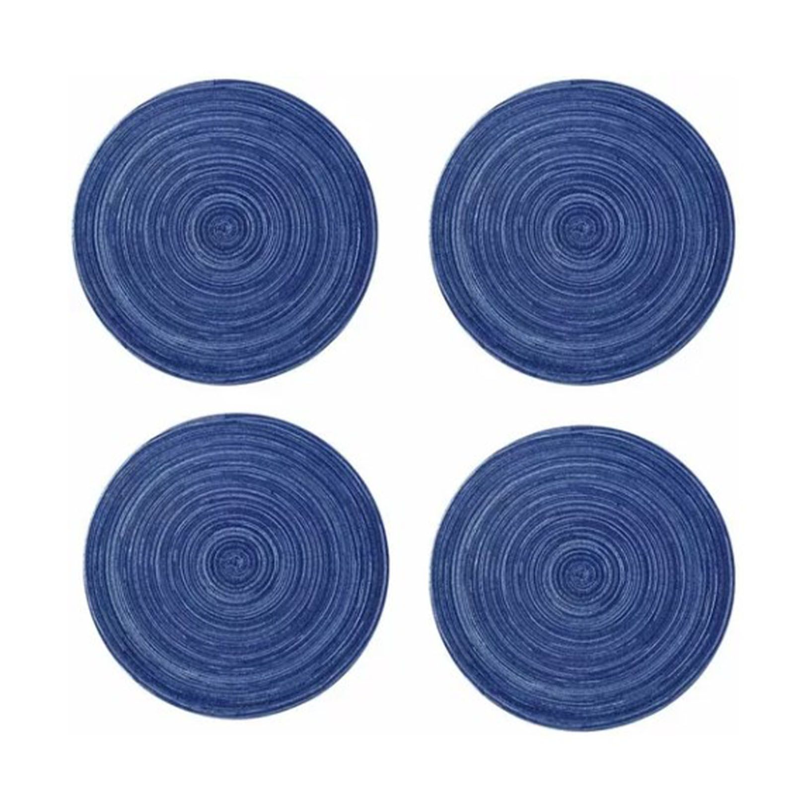 4Pcs Circular Cup Mat Braiding Heat Resistant Bowl Plate Mat Nordic Style Insulation Coaster Blue - Image 4