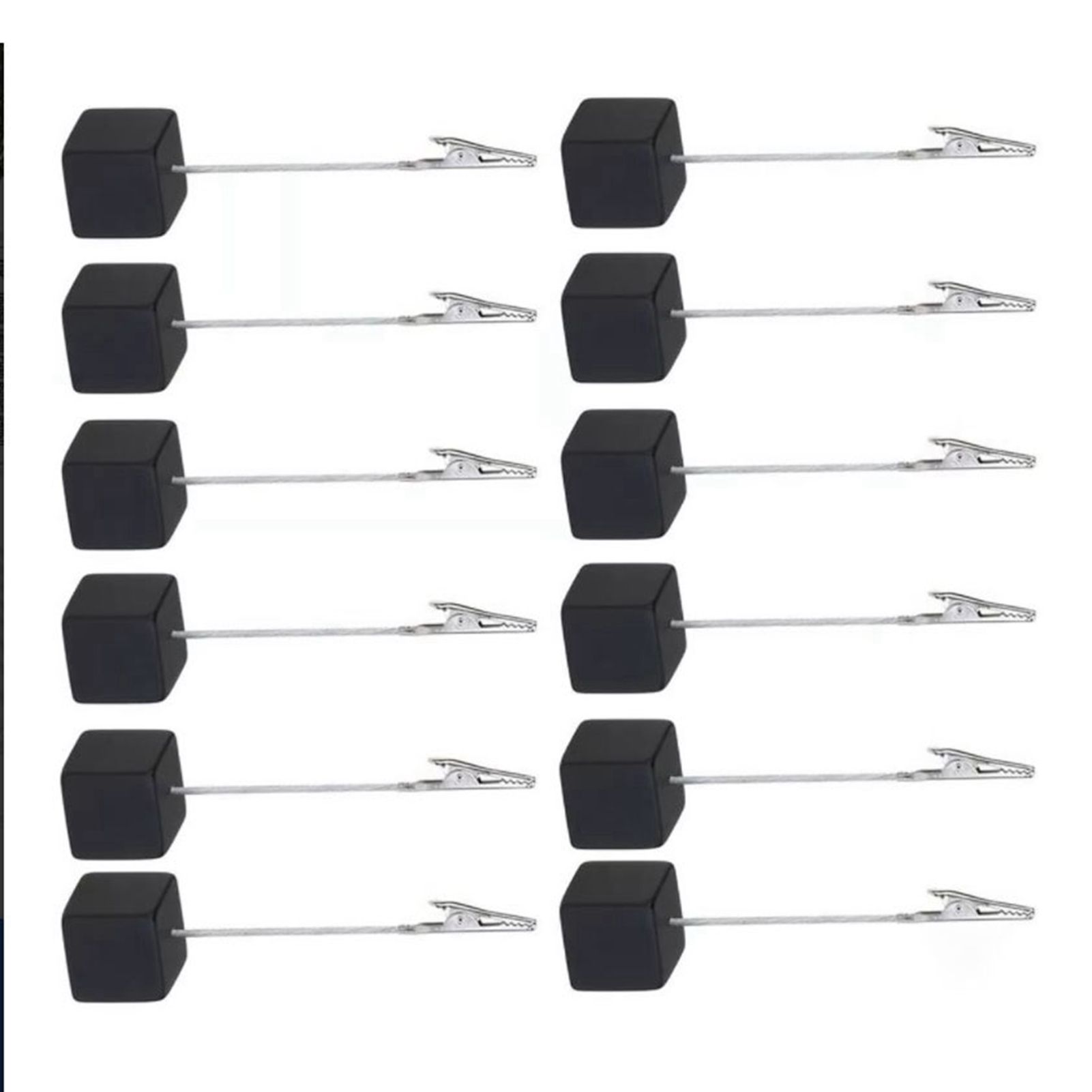 12PCS Card Holder Cube Pine Decorative Table Number Stand Memo Clip Holder for Bedside Decoration Black - Image 3