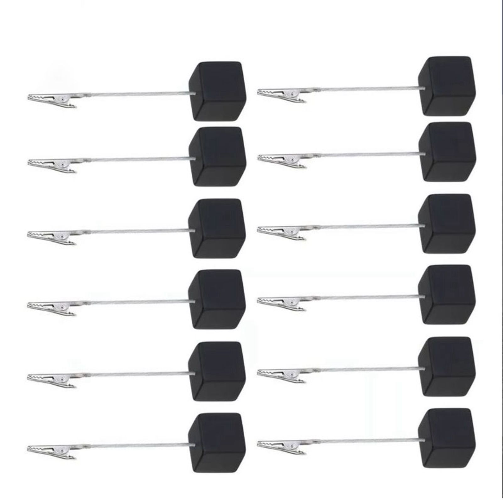 12PCS Card Holder Cube Pine Decorative Table Number Stand Memo Clip Holder for Bedside Decoration Black - Image 4