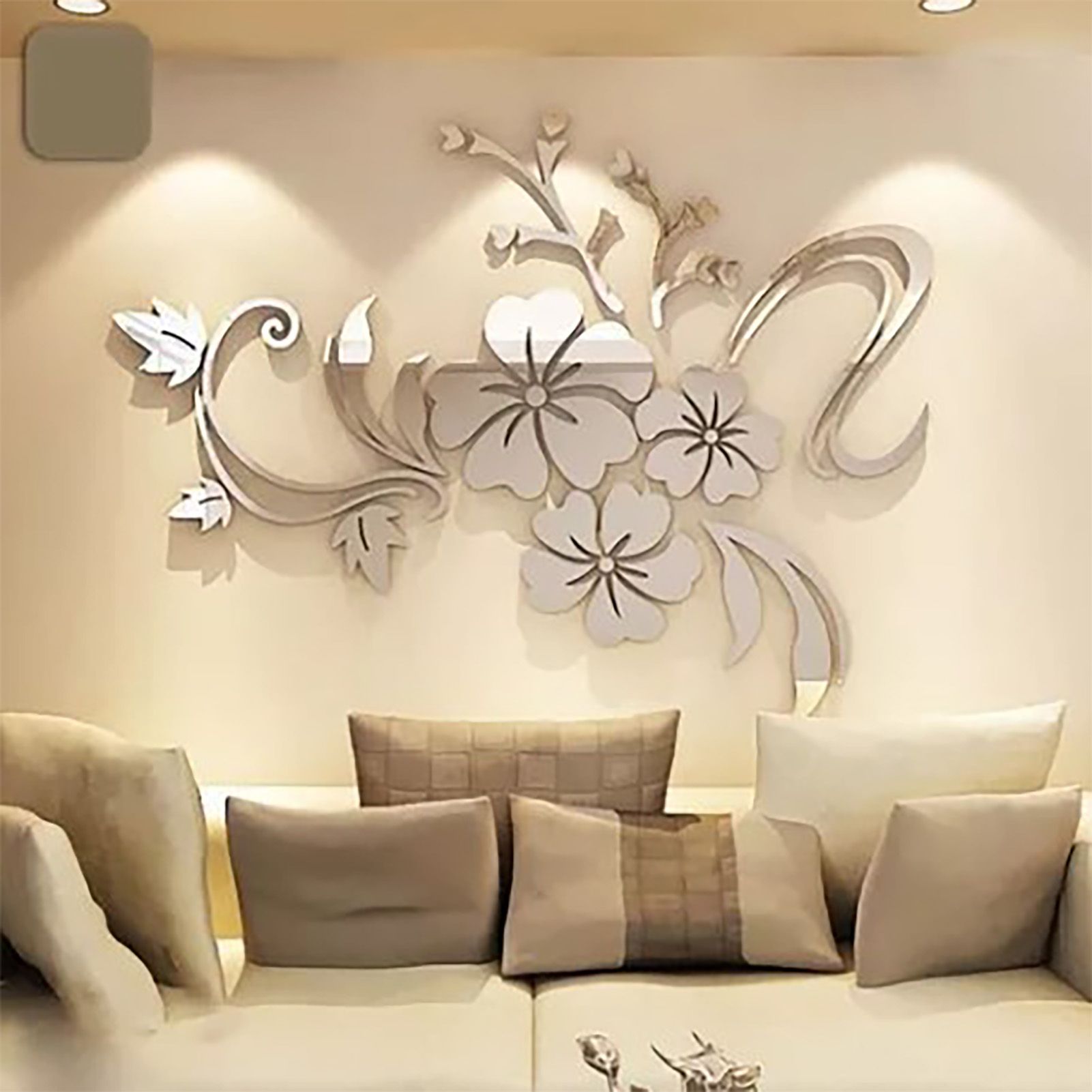 Acrylic Mirror Wall Sticker Removable 3D Wall Decal for Living Room Bedroom Bathroom Studio - Image 6