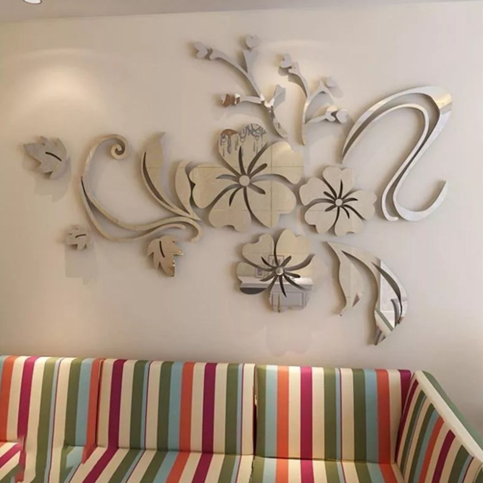 Acrylic Mirror Wall Sticker Removable 3D Wall Decal for Living Room Bedroom Bathroom Studio - Image 7