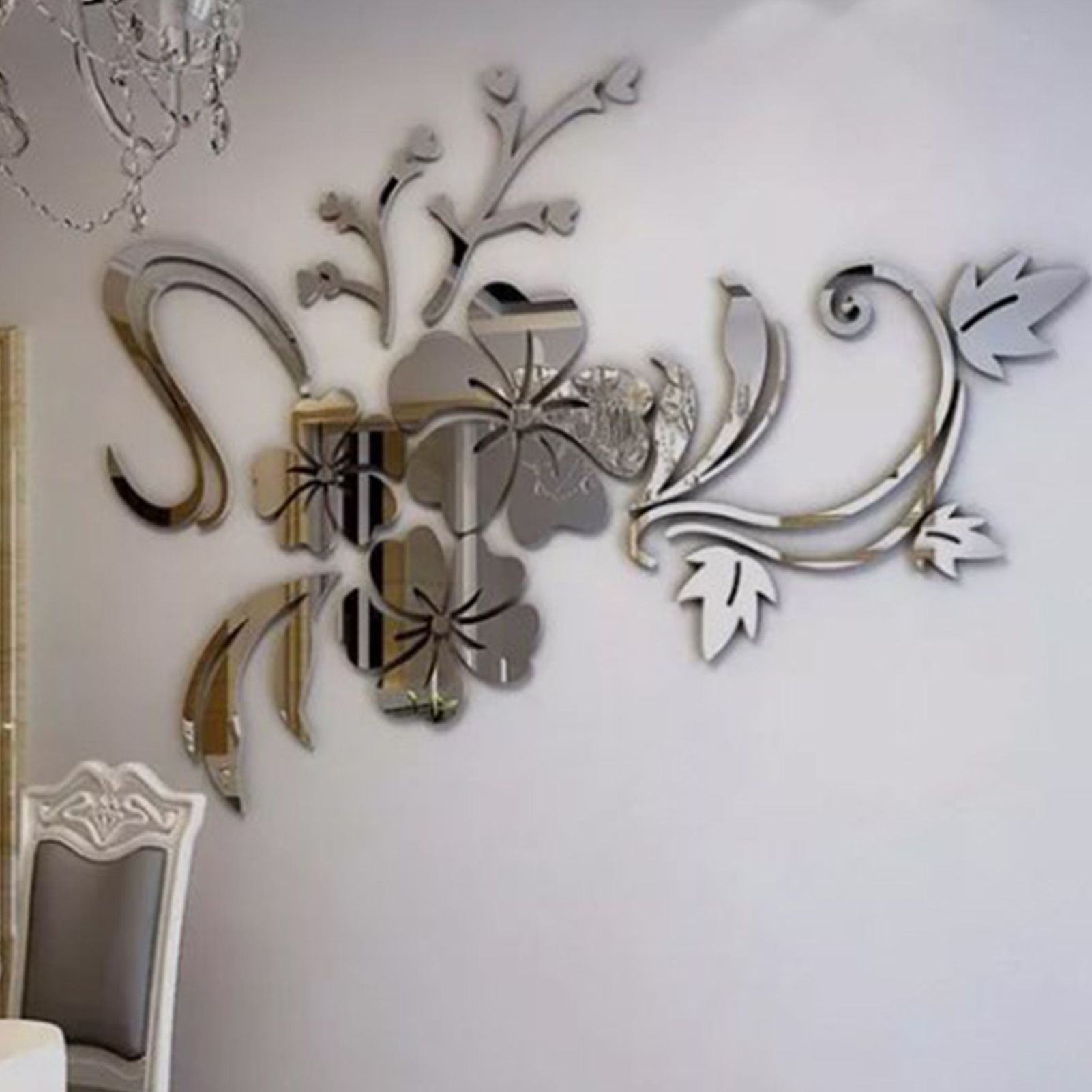 Acrylic Mirror Wall Sticker Removable 3D Wall Decal for Living Room Bedroom Bathroom Studio - Image 8