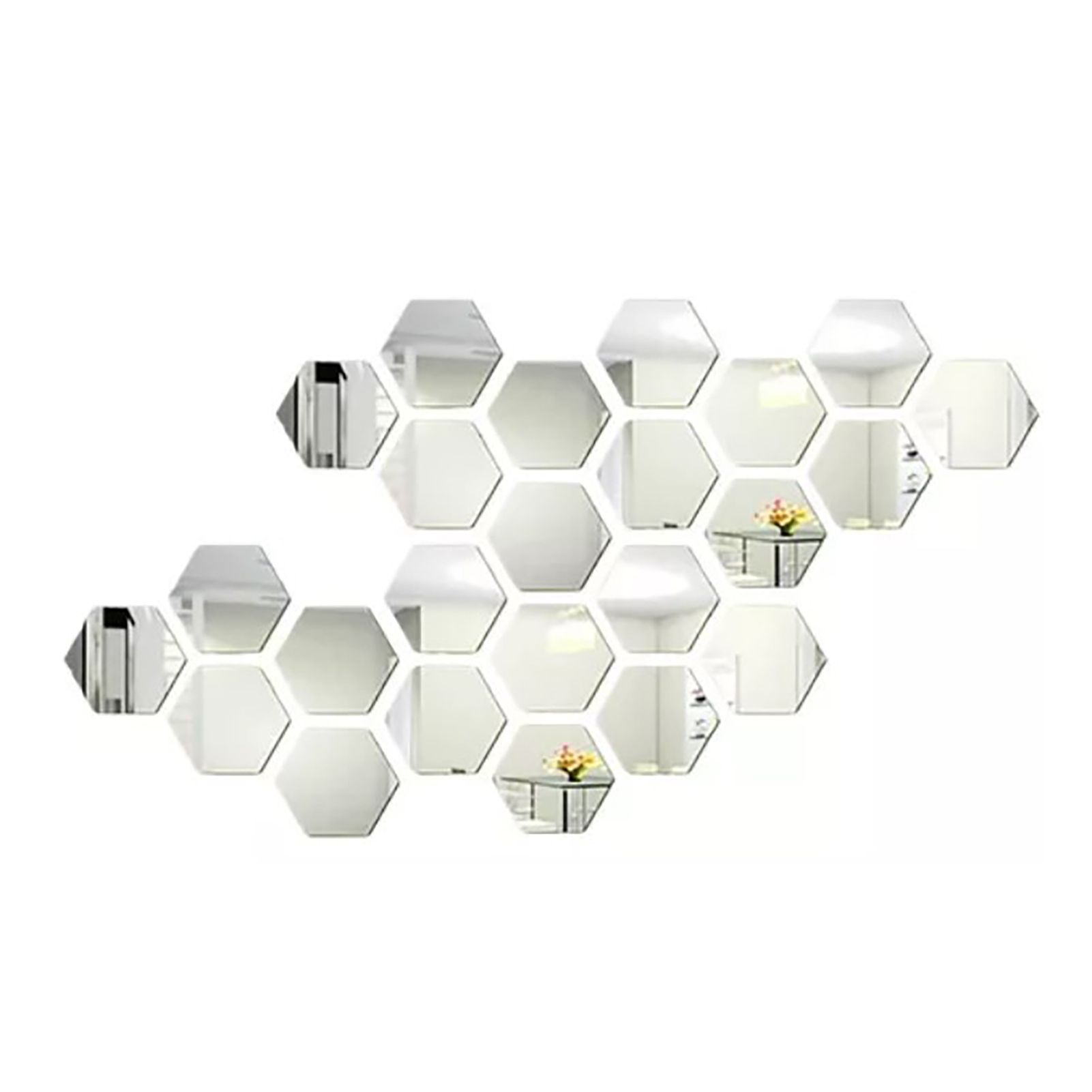 24PCS Hexagon Mirror Wall Stickers Acrylic Sticker Decoration for Home Living Room Bedroom Decor - Image 1