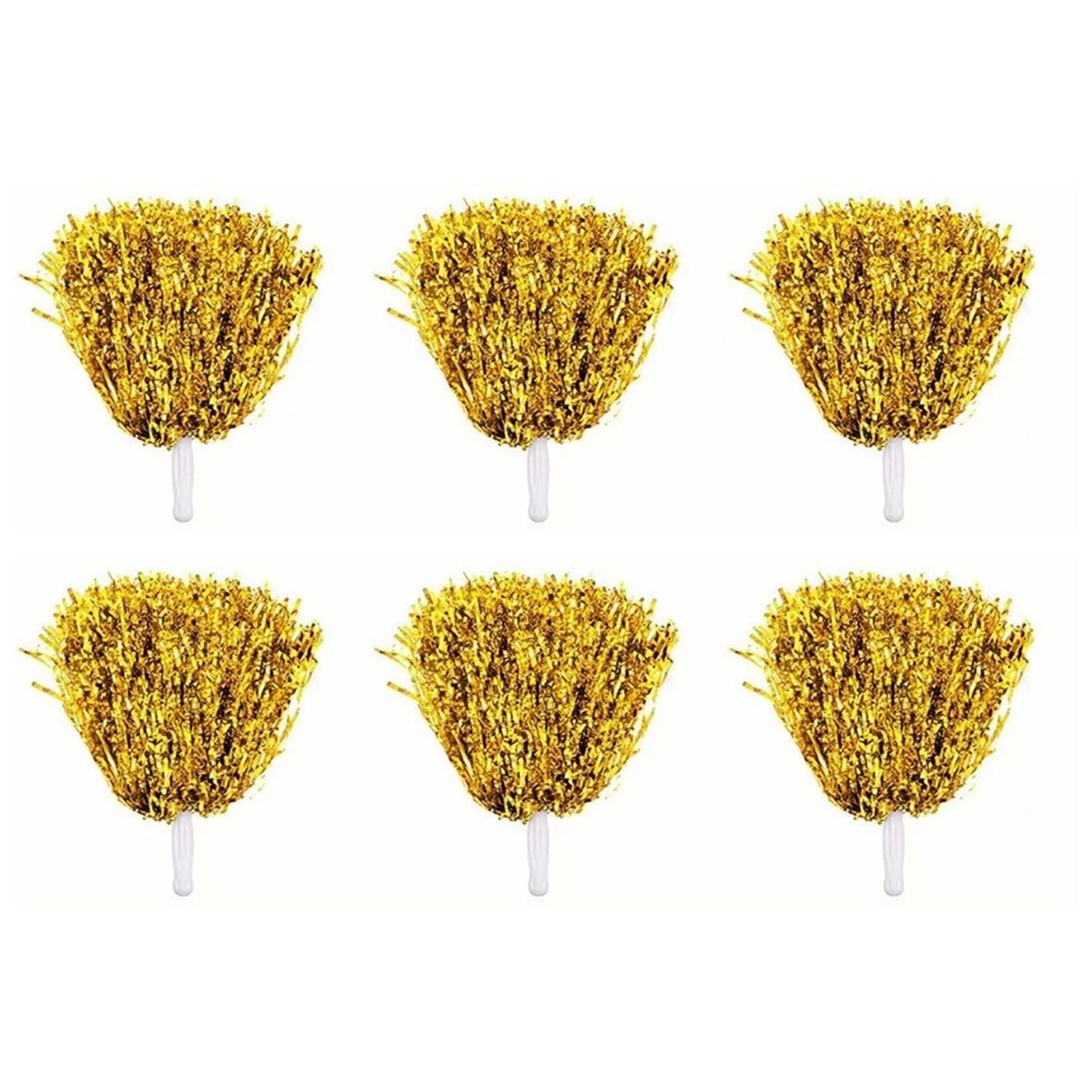 10PCS Cheerleading Pompoms with Straight Handle Reusable Flash Effect Plastic Cheering Poms Ball for Basketball Baseball - Image 3
