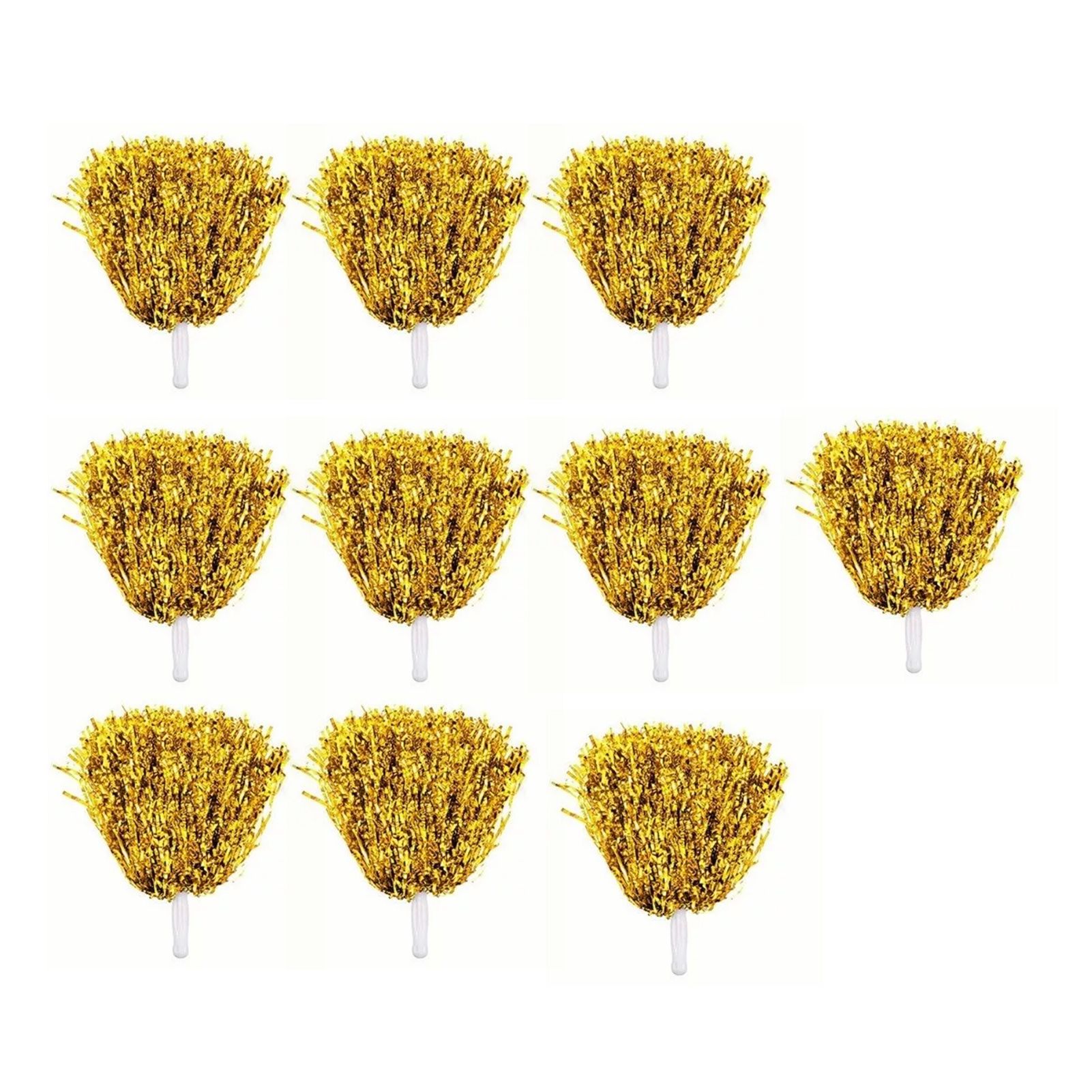 10PCS Cheerleading Pompoms with Straight Handle Reusable Flash Effect Plastic Cheering Poms Ball for Basketball Baseball - Image 5