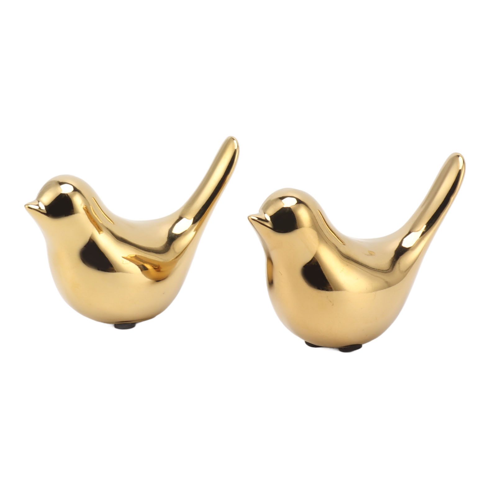 2Pcs Electroplated Ceramic Bird Decoration Nordic Style Modern Abstract Bird Figurine Home Desktop Decoration Gifts Gold Plated Large - Image 4