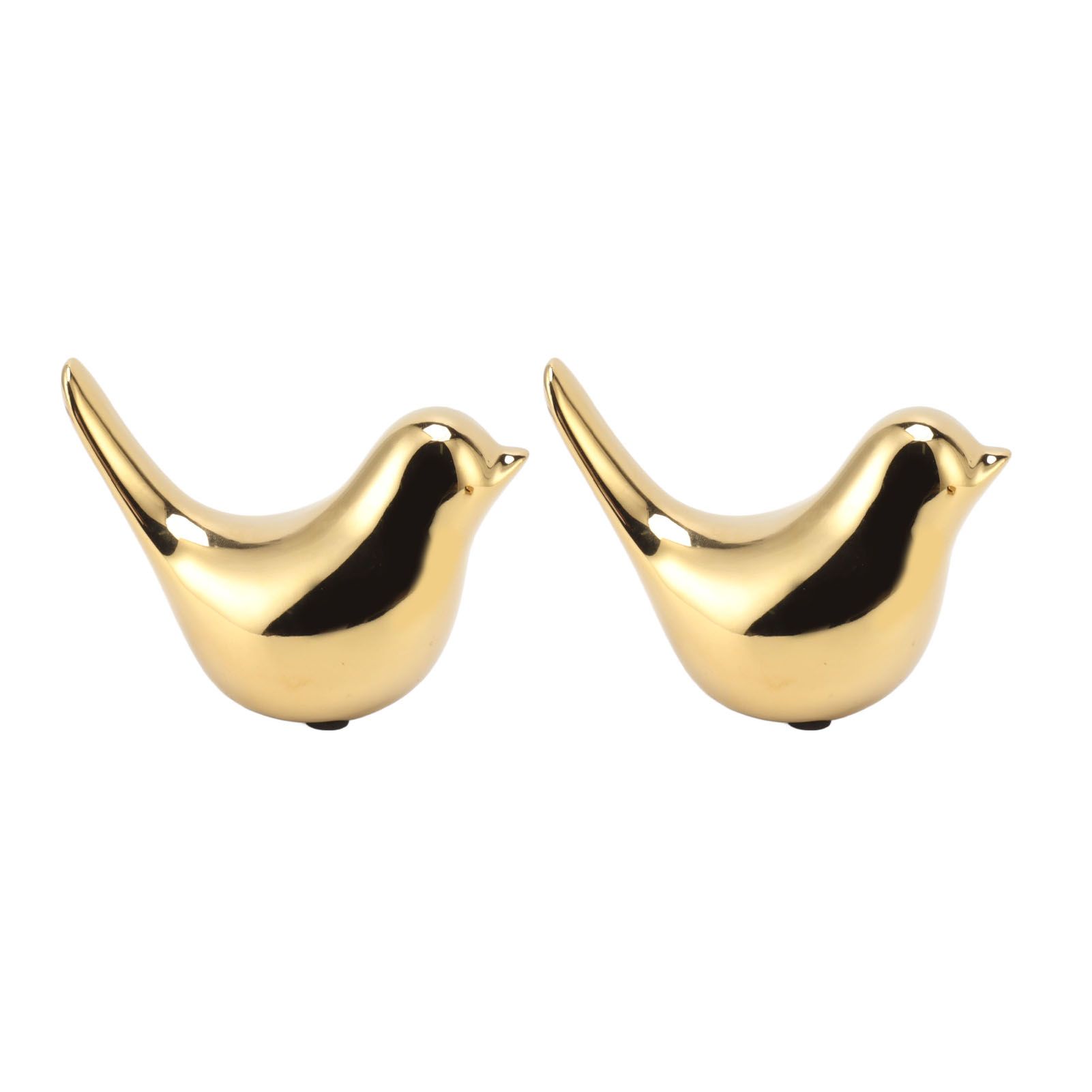 2Pcs Electroplated Ceramic Bird Decoration Nordic Style Modern Abstract Bird Figurine Home Desktop Decoration Gifts Gold Plated Large - Image 5