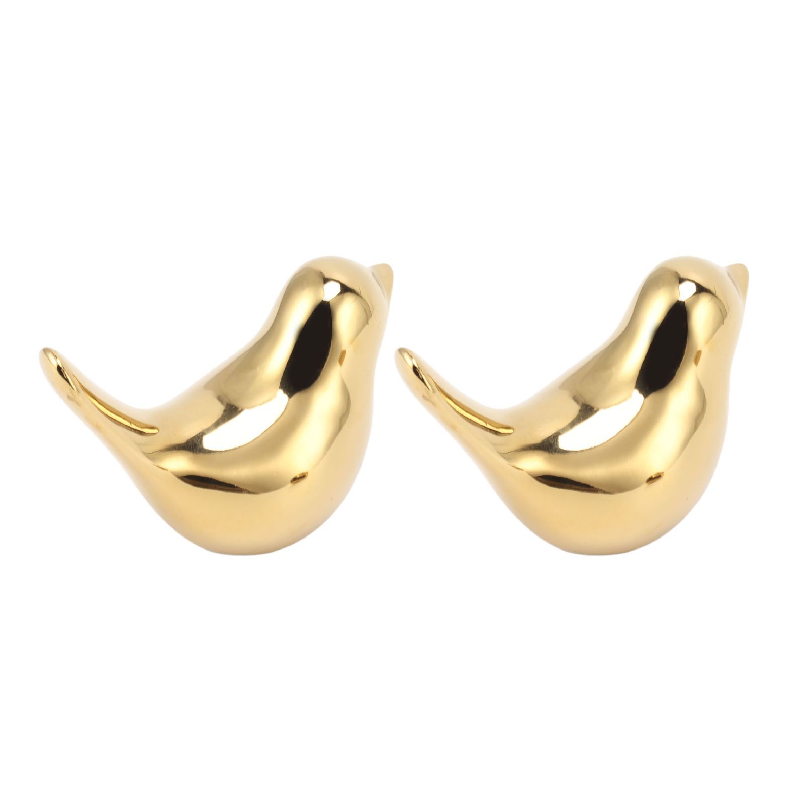 2Pcs Electroplated Ceramic Bird Decoration Nordic Style Modern Abstract Bird Figurine Home Desktop Decoration Gifts Gold Plated Large - Image 6