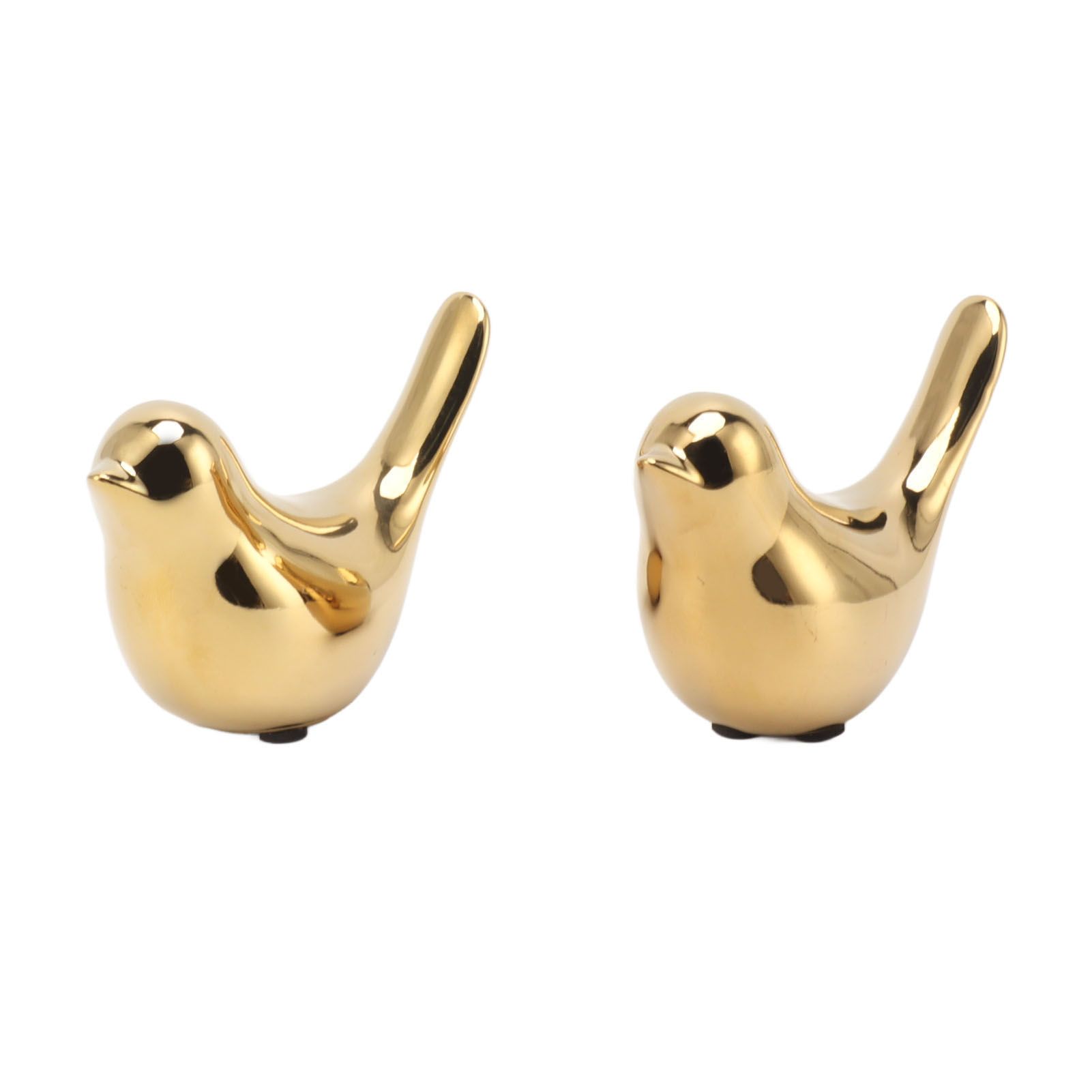 2Pcs Electroplated Ceramic Bird Decoration Nordic Style Modern Abstract Bird Figurine Home Desktop Decoration Gifts Gold Plated Large - Image 7