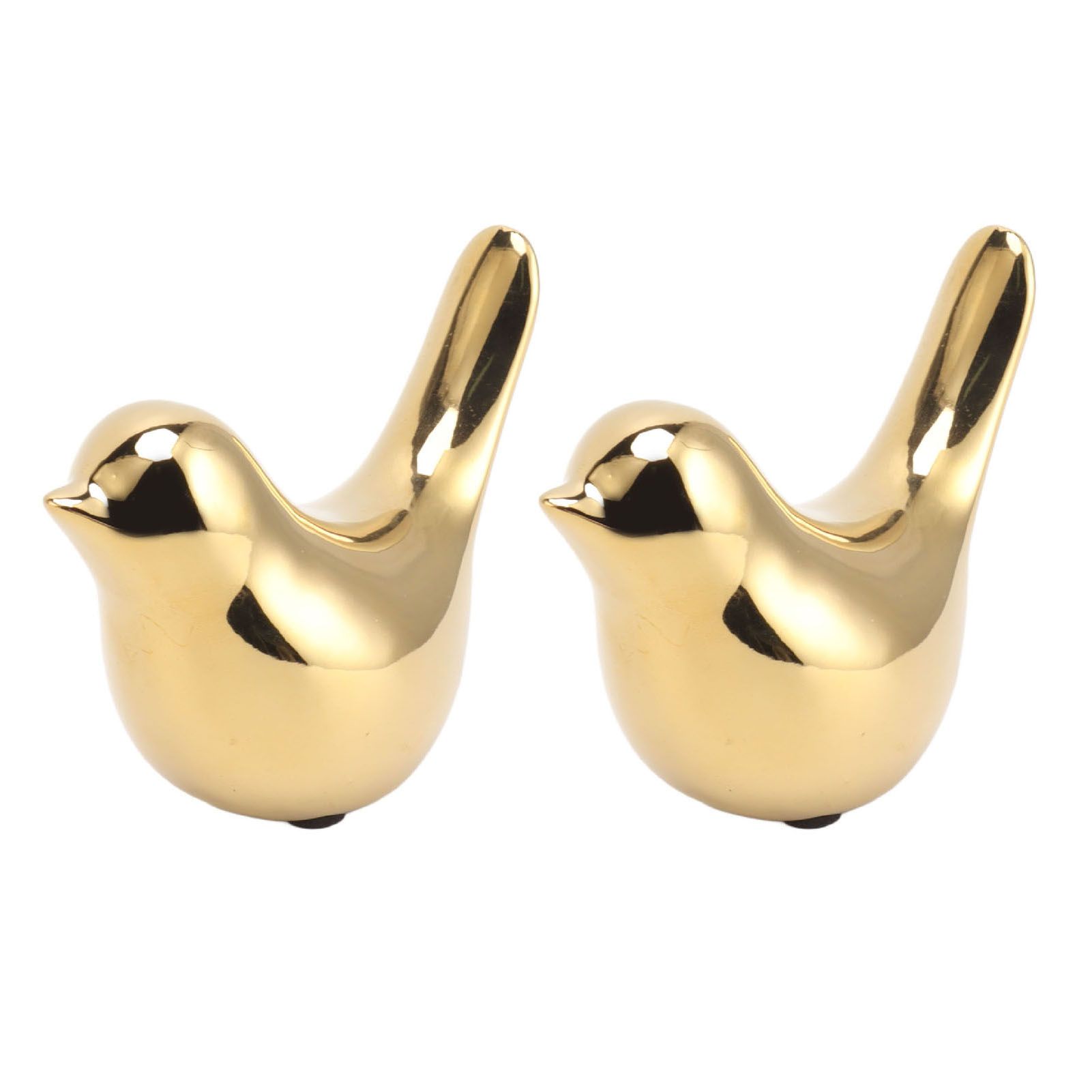 2Pcs Electroplated Ceramic Bird Decoration Nordic Style Modern Abstract Bird Figurine Home Desktop Decoration Gifts Gold Plated Large - Image 8