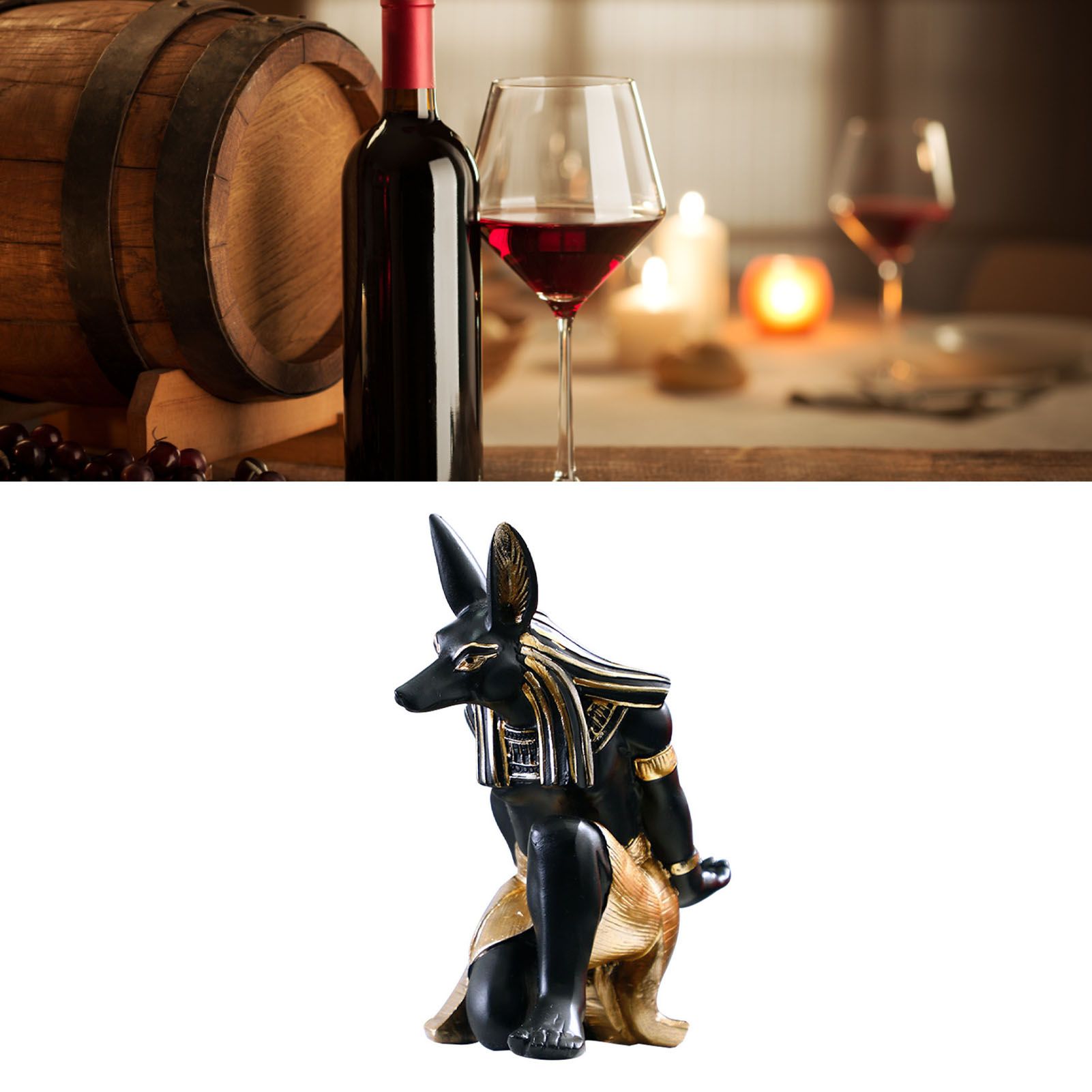 Creative Wine Rack Synthetic Resin Innovative Wine Rack Holder Single Bottle Wine Stand Table Ornament Anubis - Image 6