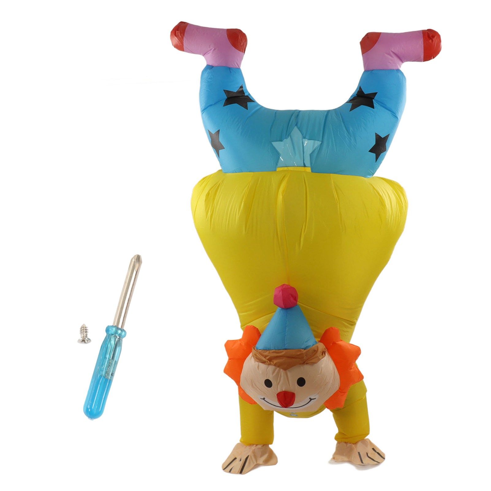 Adult Inflatable Handstand Clown Costume Halloween Upside Down Clown Inflatable Costume - Image 1