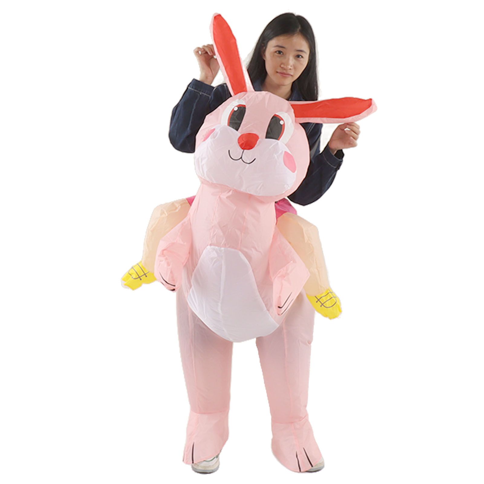 Easter Bunny Inflatable Costume Cute Festive Blow Up Riding Rabbit for Boys Girls Birthday Gifts 80‑120cm/31.5‑47.2in - Image 3