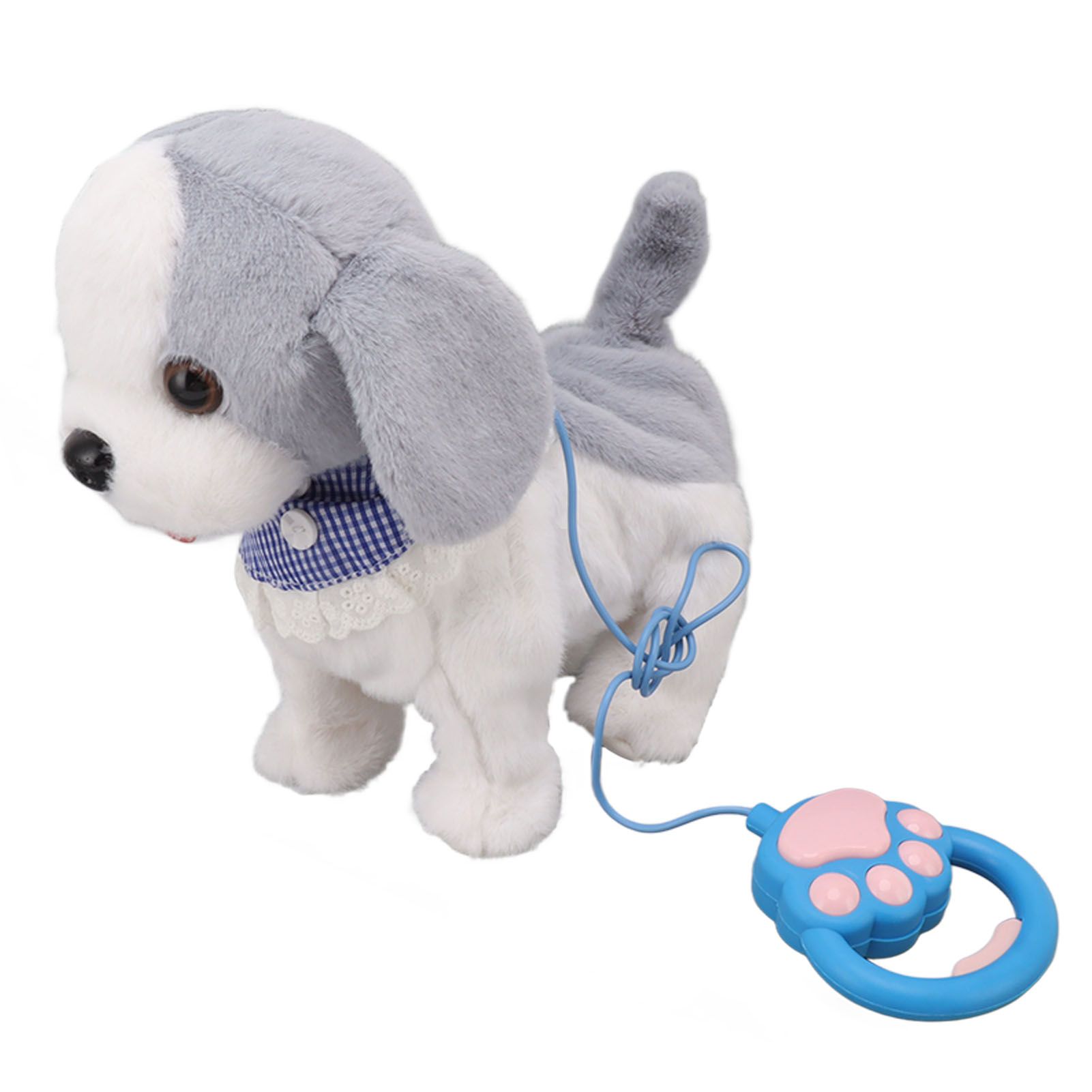 Walking and Barking Puppy Dog Toy Interactive Dancing Electronic Plush Pet with Remote Control Leash for Kids Grey - Image 3