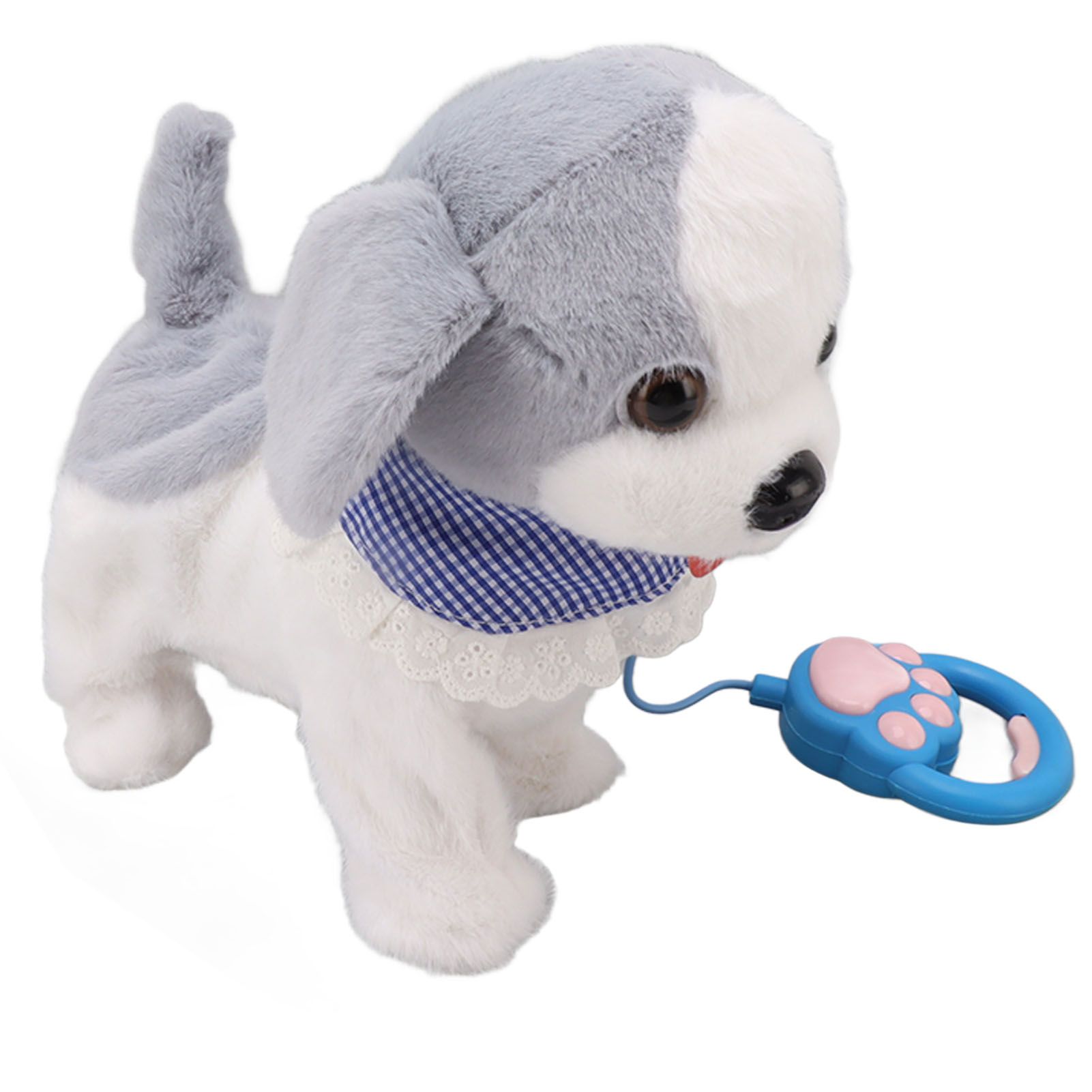 Walking and Barking Puppy Dog Toy Interactive Dancing Electronic Plush Pet with Remote Control Leash for Kids Grey - Image 4