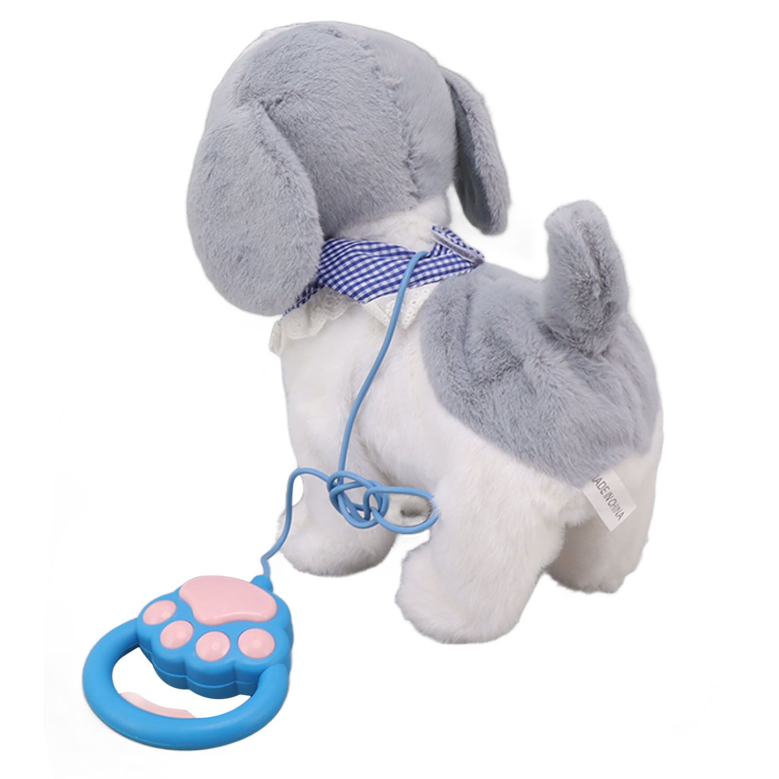 Walking and Barking Puppy Dog Toy Interactive Dancing Electronic Plush Pet with Remote Control Leash for Kids Grey - Image 5