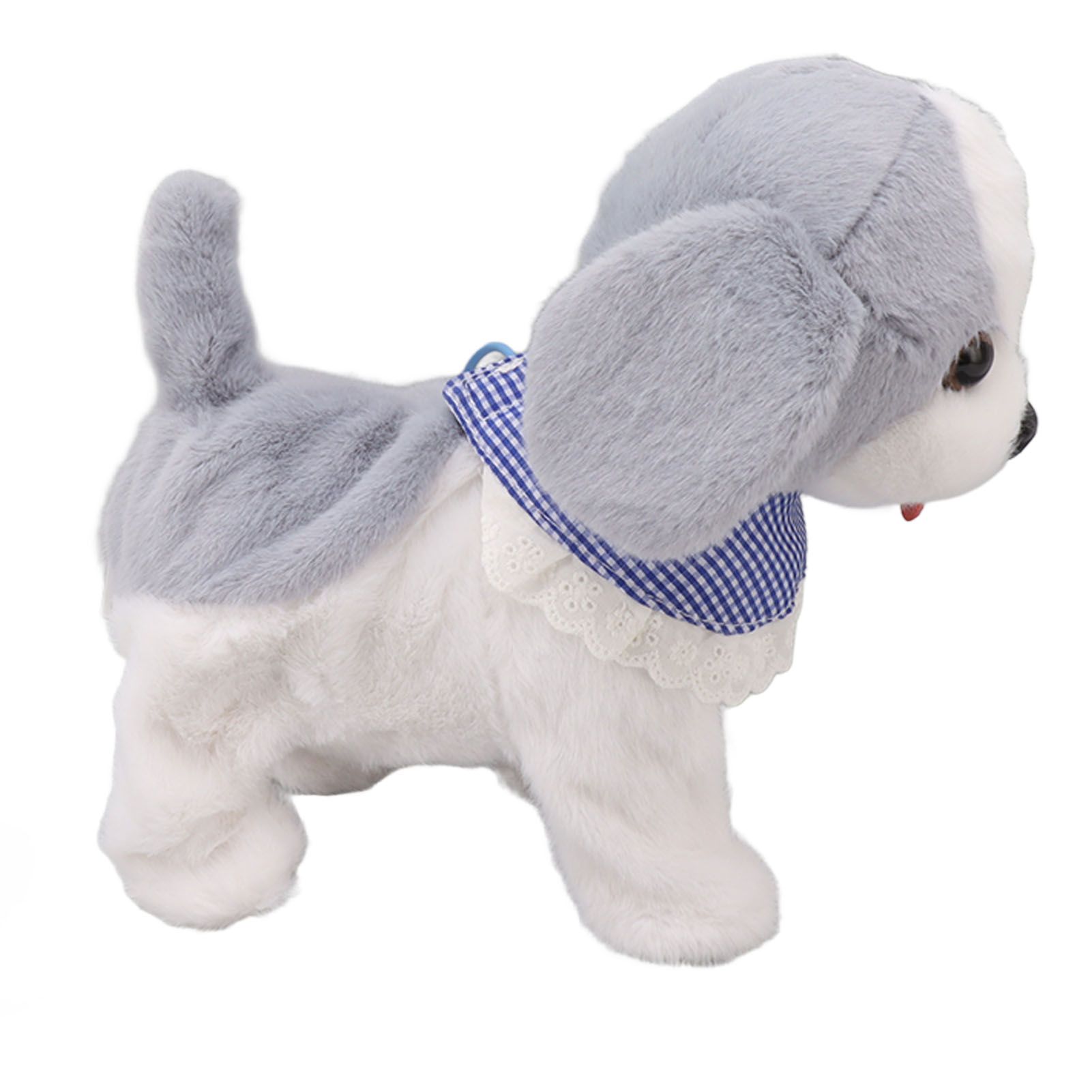 Walking and Barking Puppy Dog Toy Interactive Dancing Electronic Plush Pet with Remote Control Leash for Kids Grey - Image 6