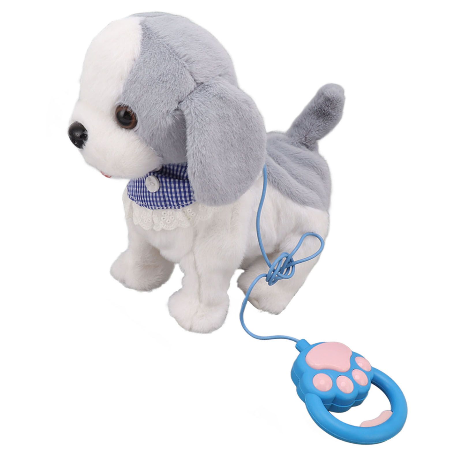 Walking and Barking Puppy Dog Toy Interactive Dancing Electronic Plush Pet with Remote Control Leash for Kids Grey - Image 8