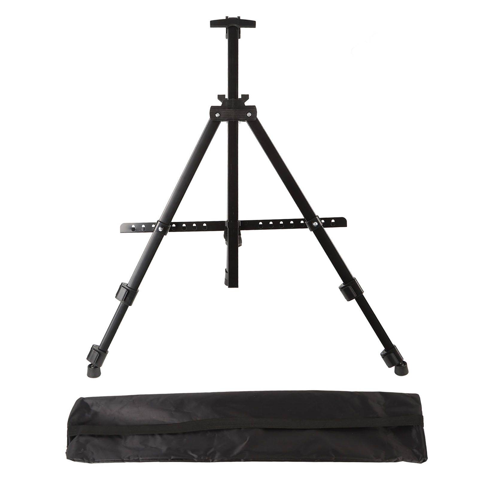 Artist Easel Stand Ferroalloy Adjustable Folding Tripod Display Easel for Drawing Painting Black - Image 1