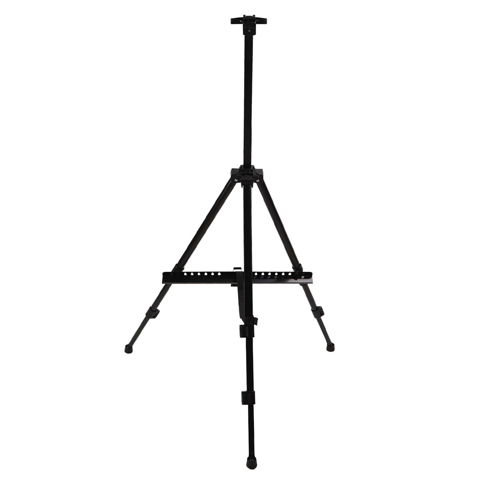 Artist Easel Stand Ferroalloy Adjustable Folding Tripod Display Easel for Drawing Painting Black - Image 8