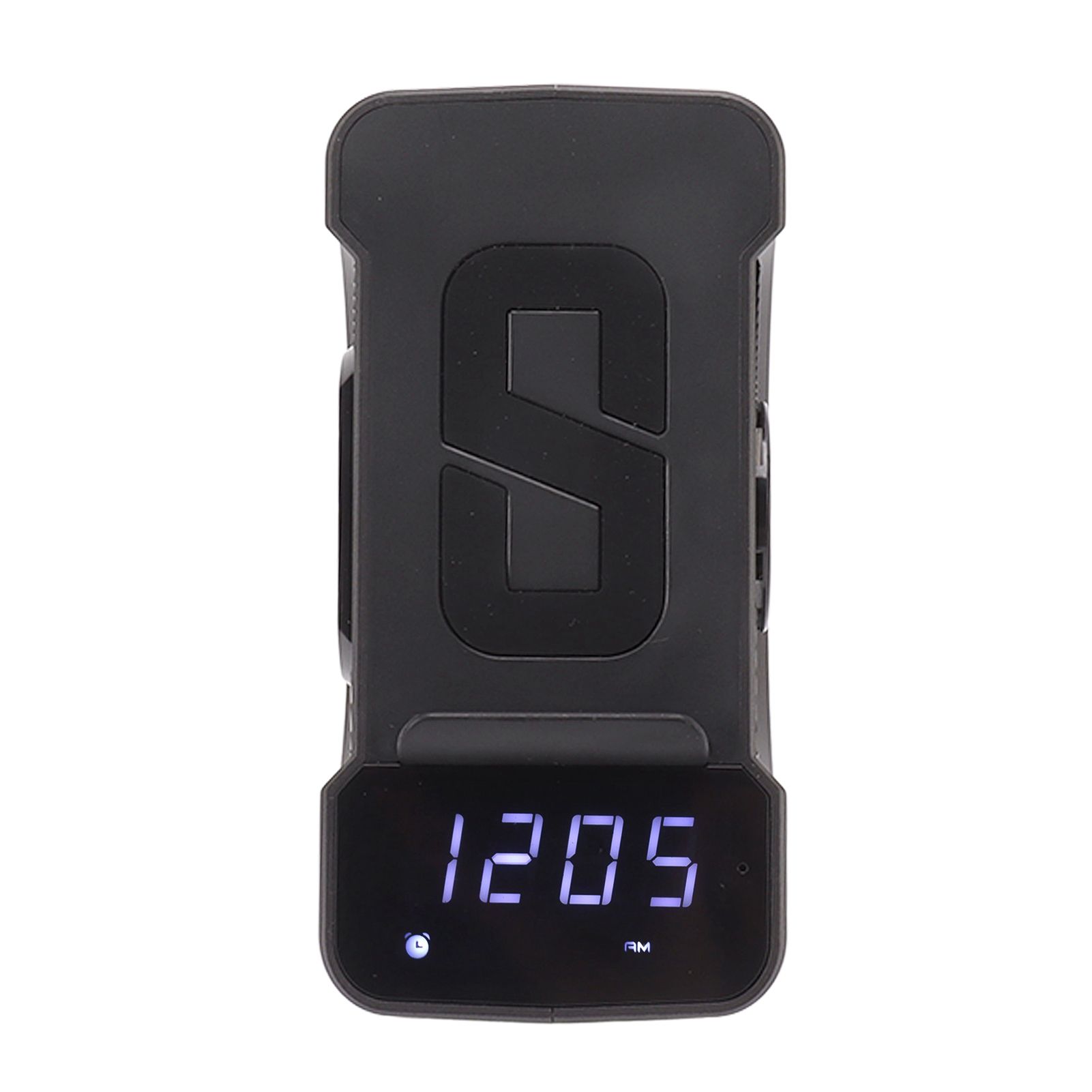 3 in 1 Bluetooth Speaker PC ABS Alarm Clock with Wireless Charging for Bedside 10W Grey - Image 3