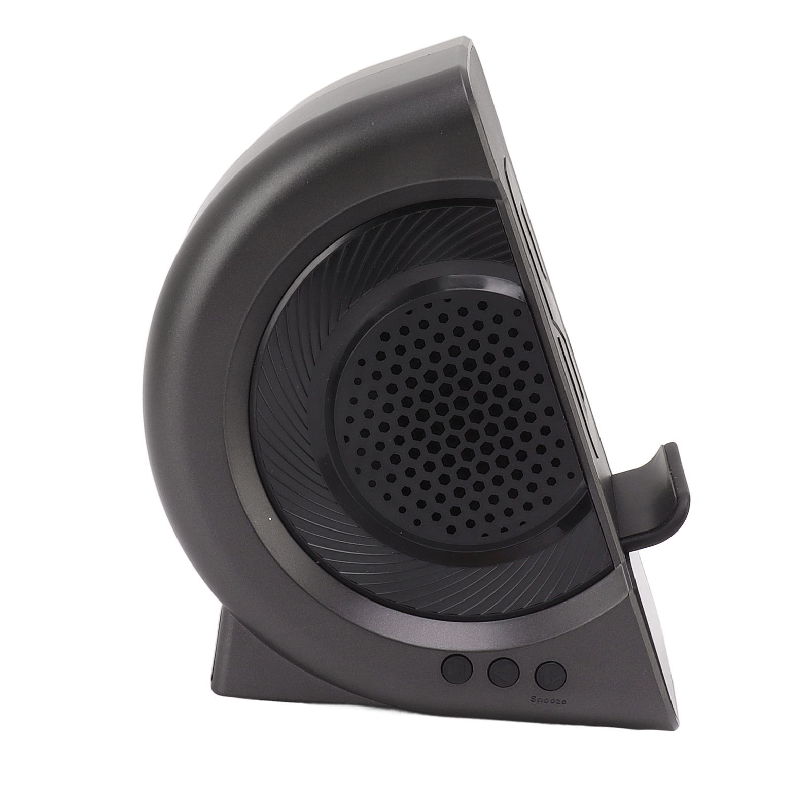 3 in 1 Bluetooth Speaker PC ABS Alarm Clock with Wireless Charging for Bedside 10W Grey - Image 5