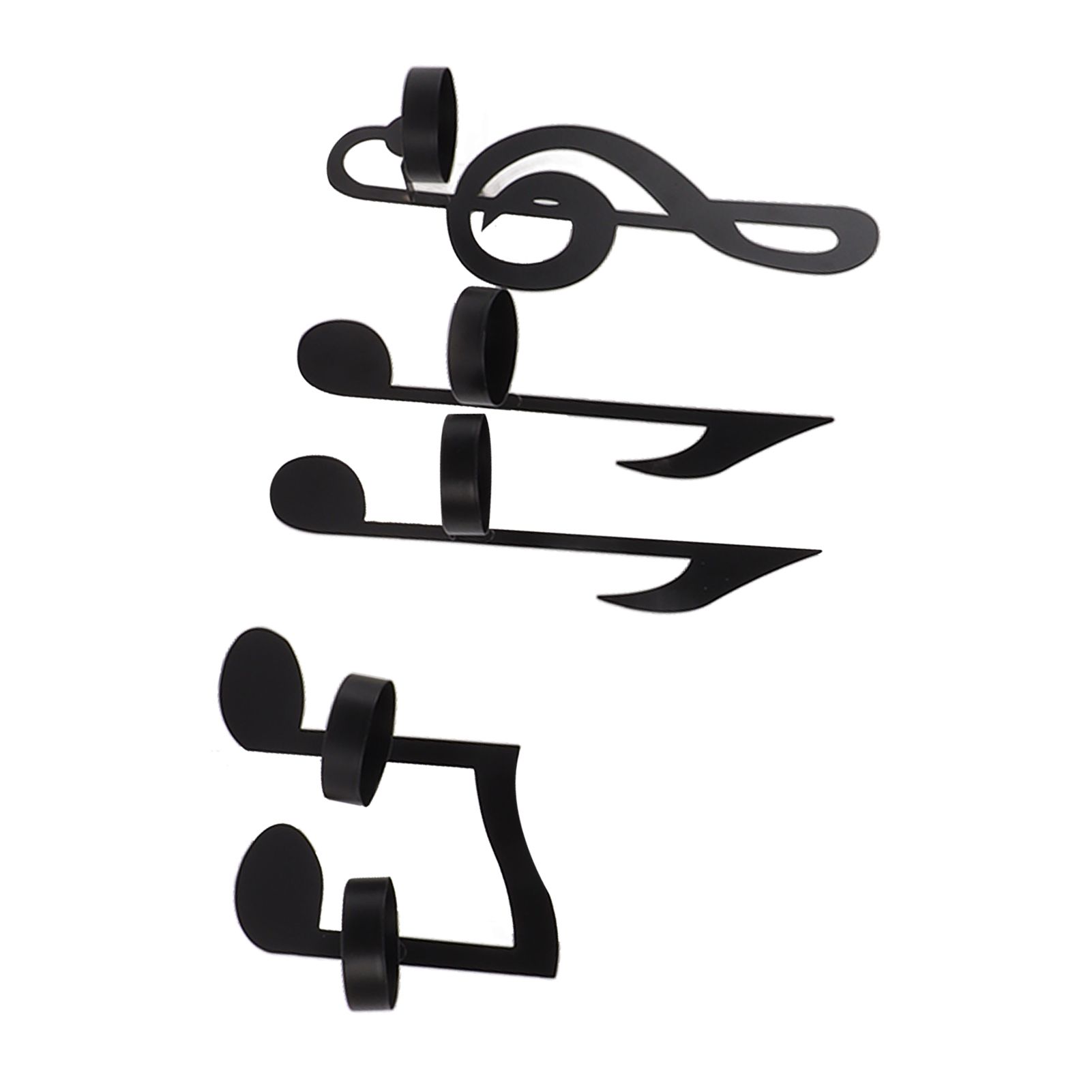 4Pcs Unique Iron Black Music Note Wall Sconce Candle Holder Wall Mount Hanging Tea Light Candle Decor - Image 3