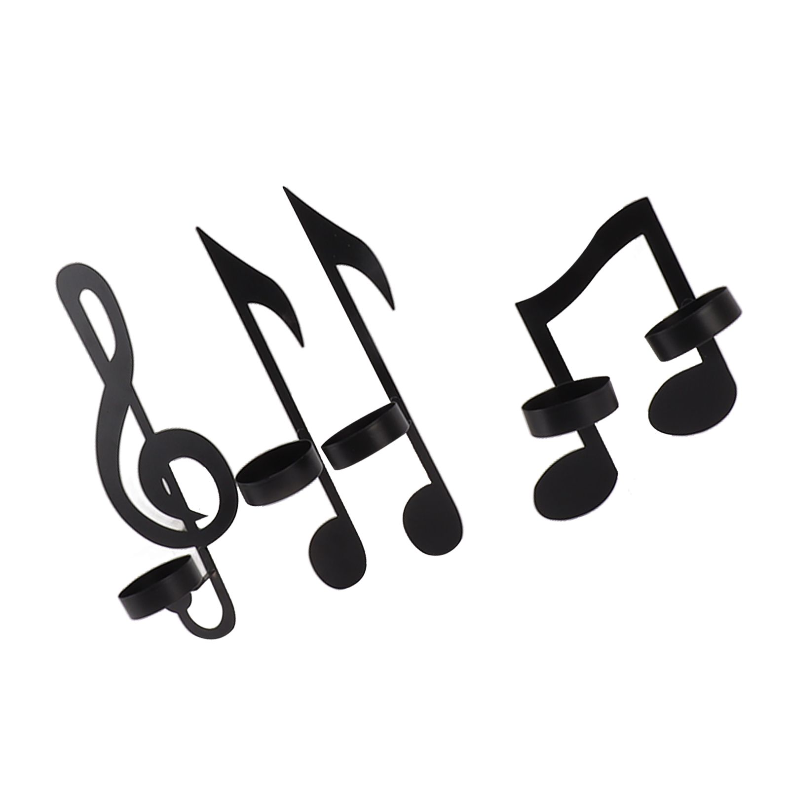 4Pcs Unique Iron Black Music Note Wall Sconce Candle Holder Wall Mount Hanging Tea Light Candle Decor - Image 4
