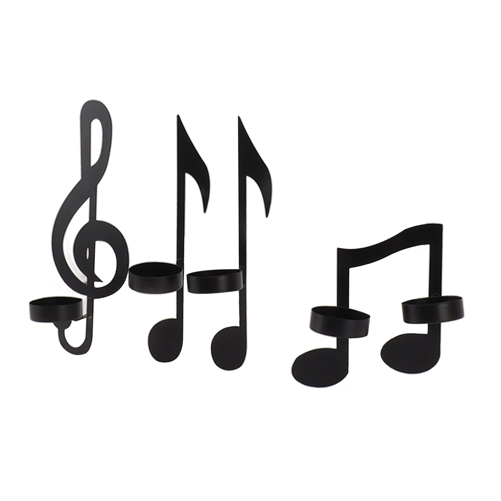 4Pcs Unique Iron Black Music Note Wall Sconce Candle Holder Wall Mount Hanging Tea Light Candle Decor - Image 6