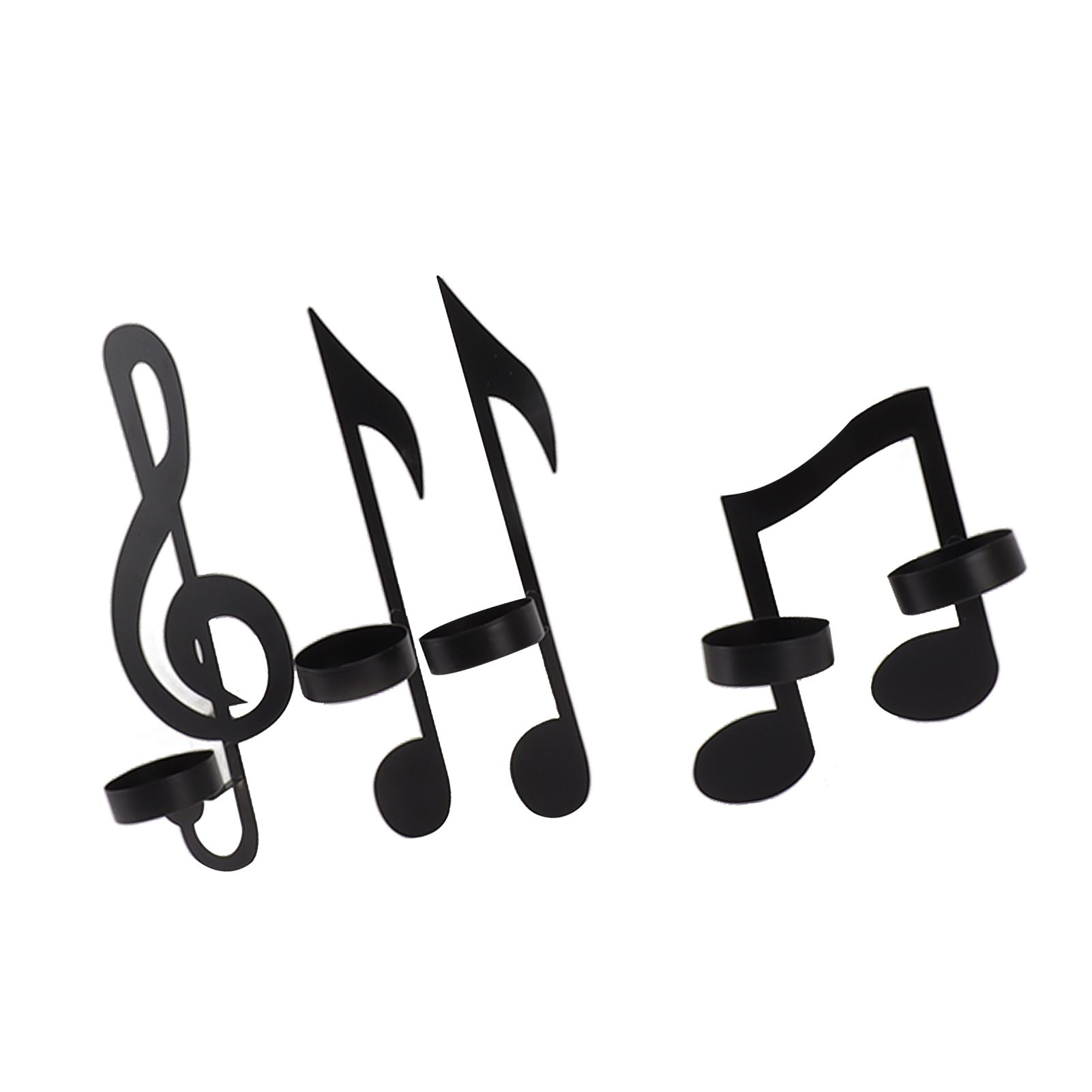 4Pcs Unique Iron Black Music Note Wall Sconce Candle Holder Wall Mount Hanging Tea Light Candle Decor - Image 7