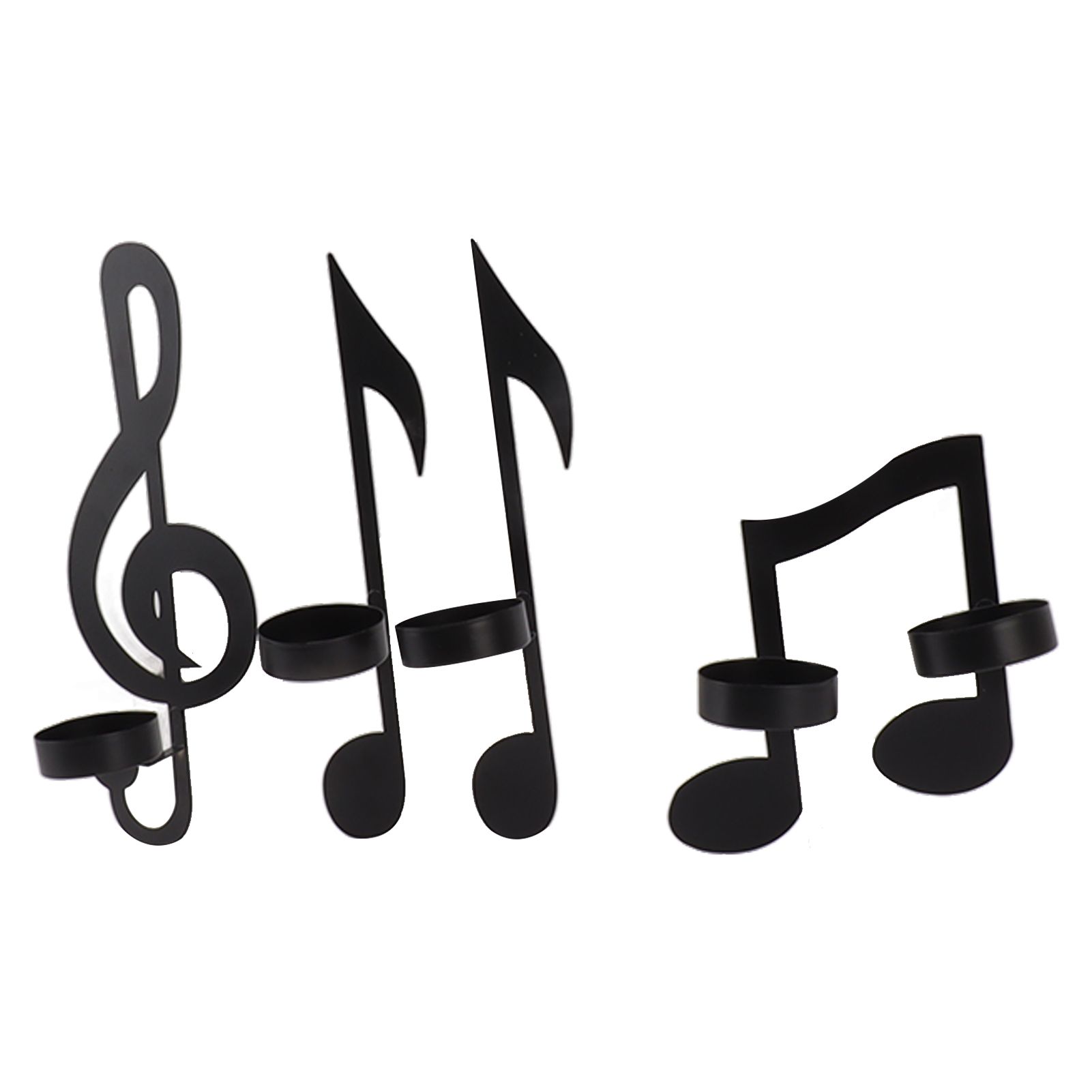4Pcs Unique Iron Black Music Note Wall Sconce Candle Holder Wall Mount Hanging Tea Light Candle Decor - Image 8
