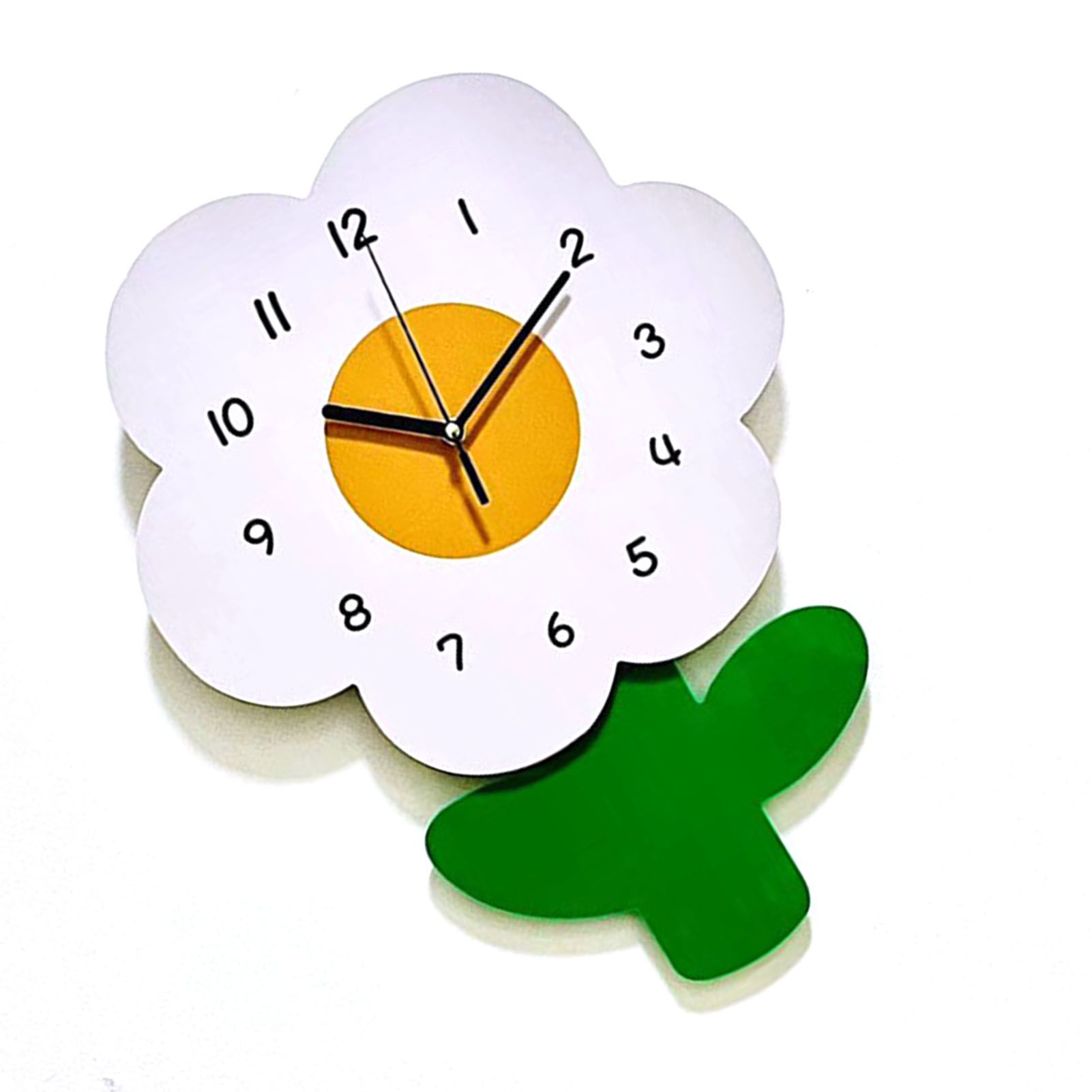 Flower Shaped Wall Clocks for Kids Cartoon Cute Exquisite Silent Wall Clock for Living Rooms Offices 20x30cm/7.9x11.8in - Image 2