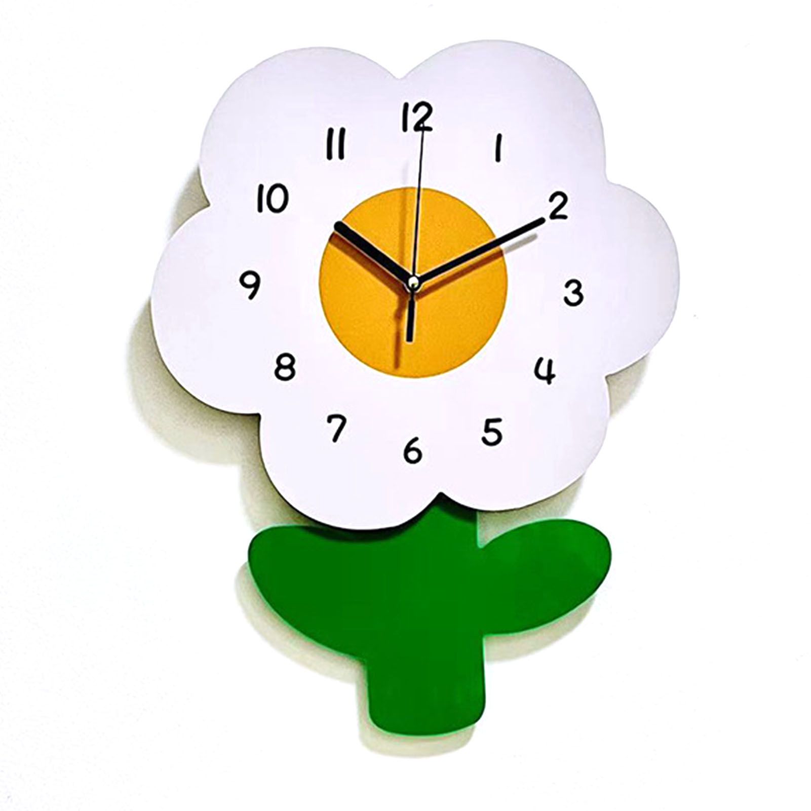 Flower Shaped Wall Clocks for Kids Cartoon Cute Exquisite Silent Wall Clock for Living Rooms Offices 30x40cm/11.8x15.7in - Image 1