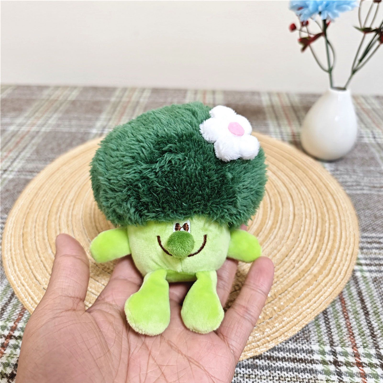 Plush Pendant Cute Broccoli Shape Stuffed Toy PP Cotton Vegetable Pendant for Keychain Keyring Bag Large - Image 5