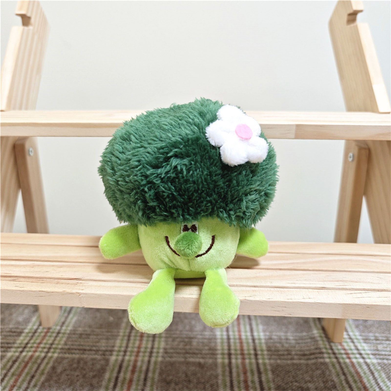 Plush Pendant Cute Broccoli Shape Stuffed Toy PP Cotton Vegetable Pendant for Keychain Keyring Bag Large - Image 6