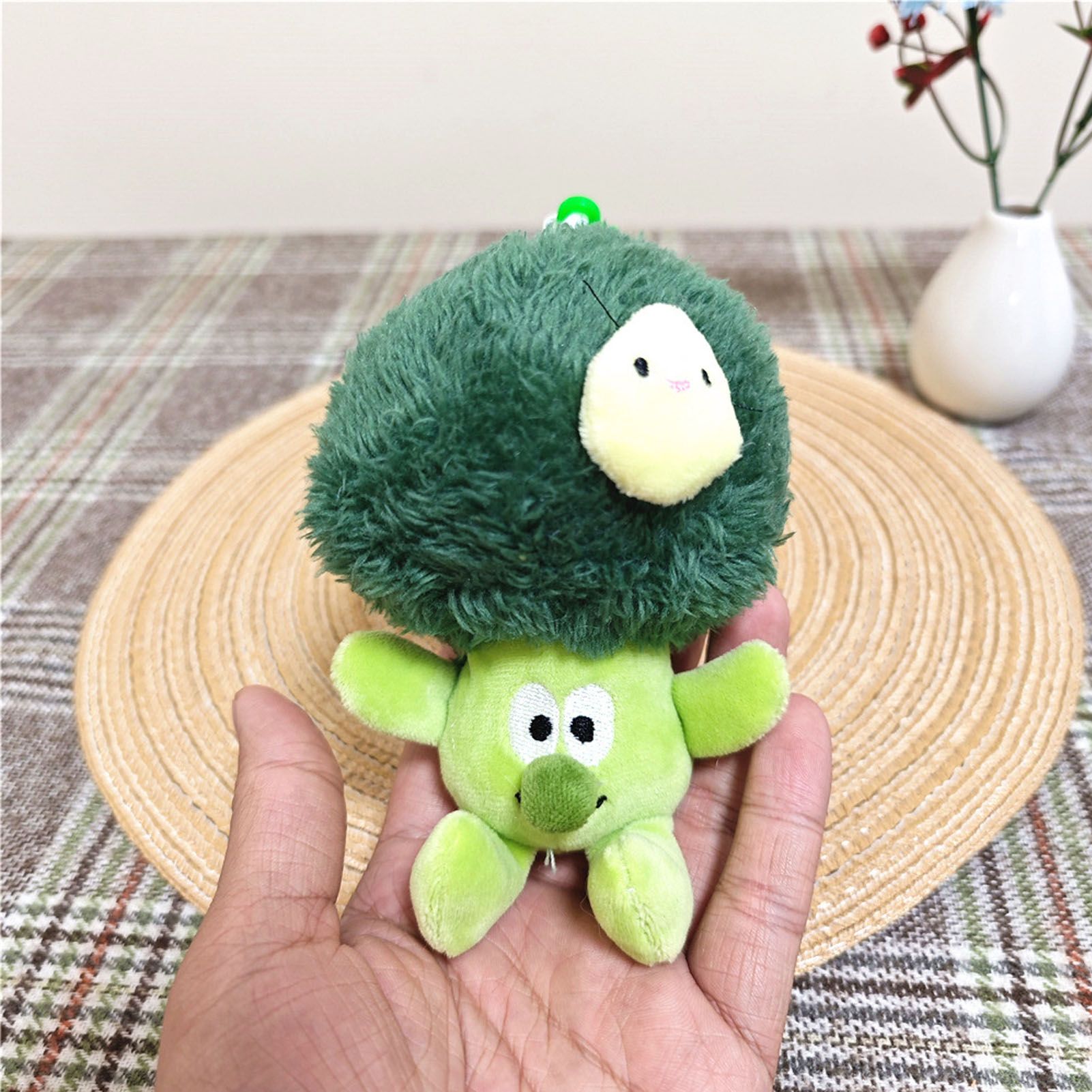 Plush Pendant Cute Broccoli Shape Stuffed Toy PP Cotton Vegetable Pendant for Keychain Keyring Bag Small - Image 6