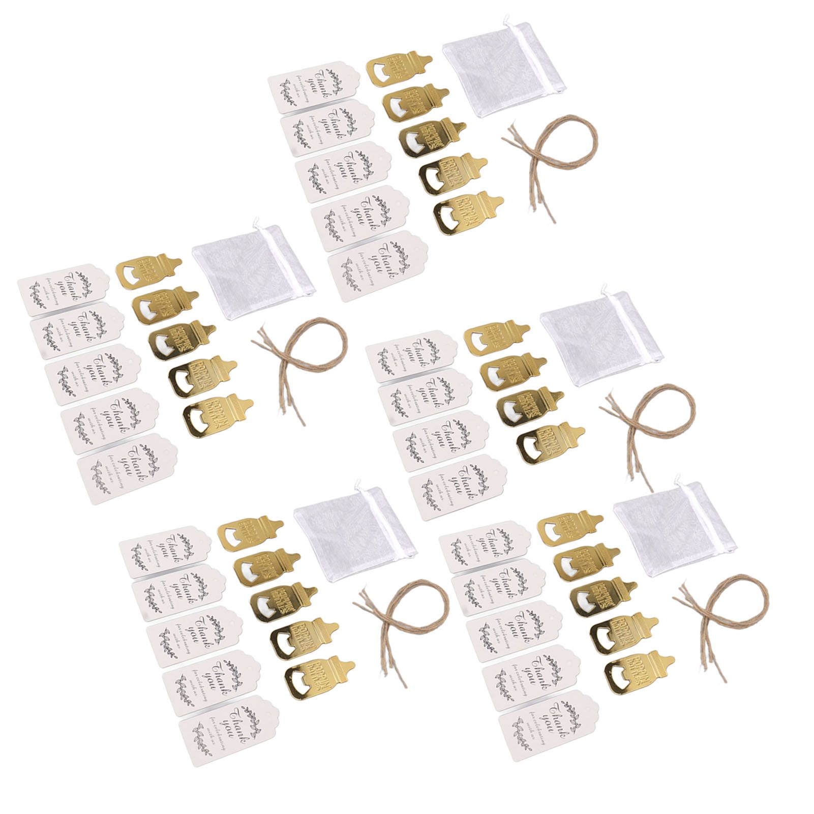 24 Set Baby Bottle Opener Zinc Alloy Cute Baby Bottle Shaped Bottle Opener Baby Shower Return Gift for Baby Shower Party Golden - Image 2