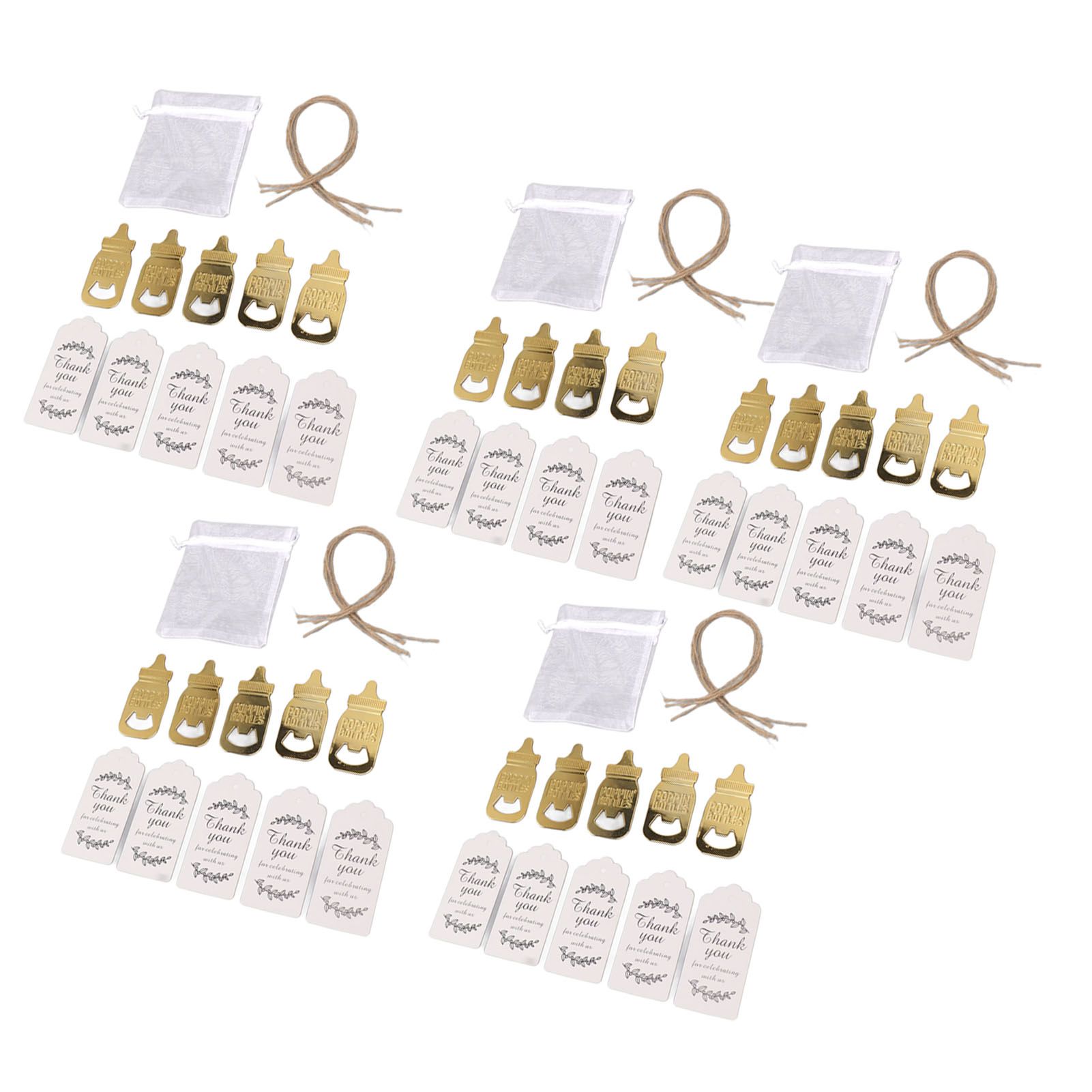 24 Set Baby Bottle Opener Zinc Alloy Cute Baby Bottle Shaped Bottle Opener Baby Shower Return Gift for Baby Shower Party Golden - Image 3