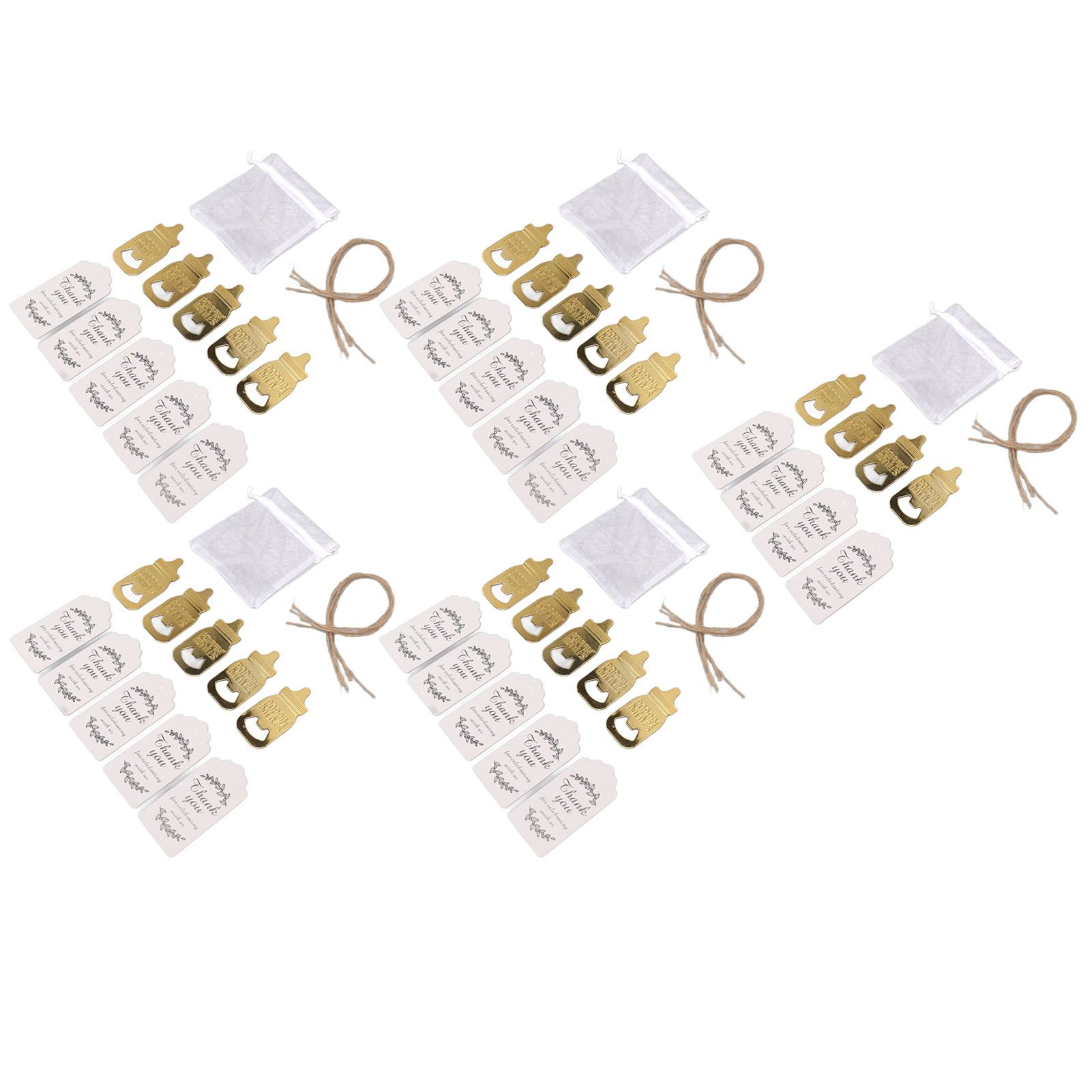 24 Set Baby Bottle Opener Zinc Alloy Cute Baby Bottle Shaped Bottle Opener Baby Shower Return Gift for Baby Shower Party Golden - Image 4
