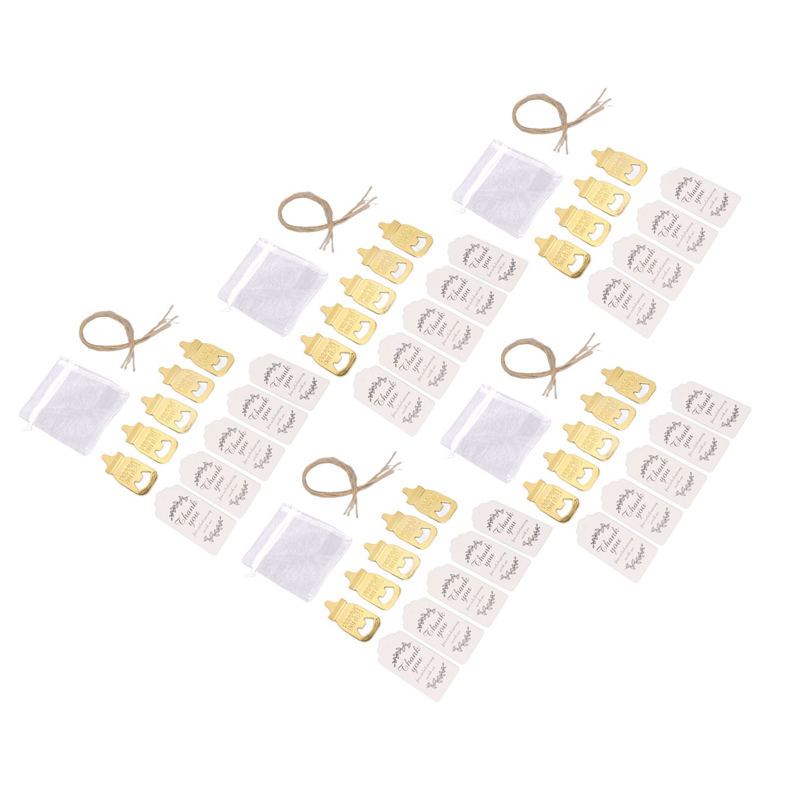 24 Set Baby Bottle Opener Zinc Alloy Cute Baby Bottle Shaped Bottle Opener Baby Shower Return Gift for Baby Shower Party Golden - Image 5