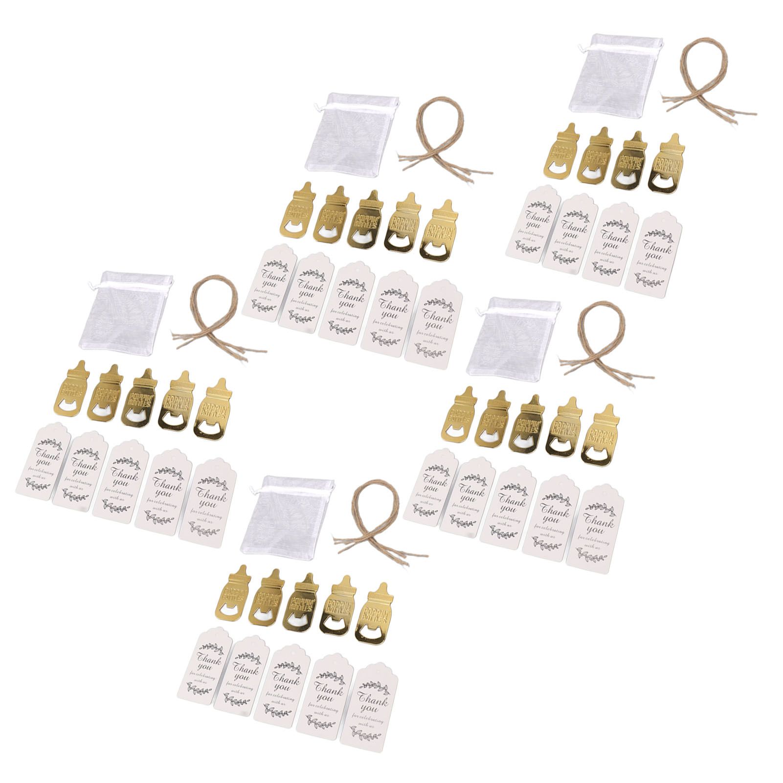 24 Set Baby Bottle Opener Zinc Alloy Cute Baby Bottle Shaped Bottle Opener Baby Shower Return Gift for Baby Shower Party Golden - Image 6