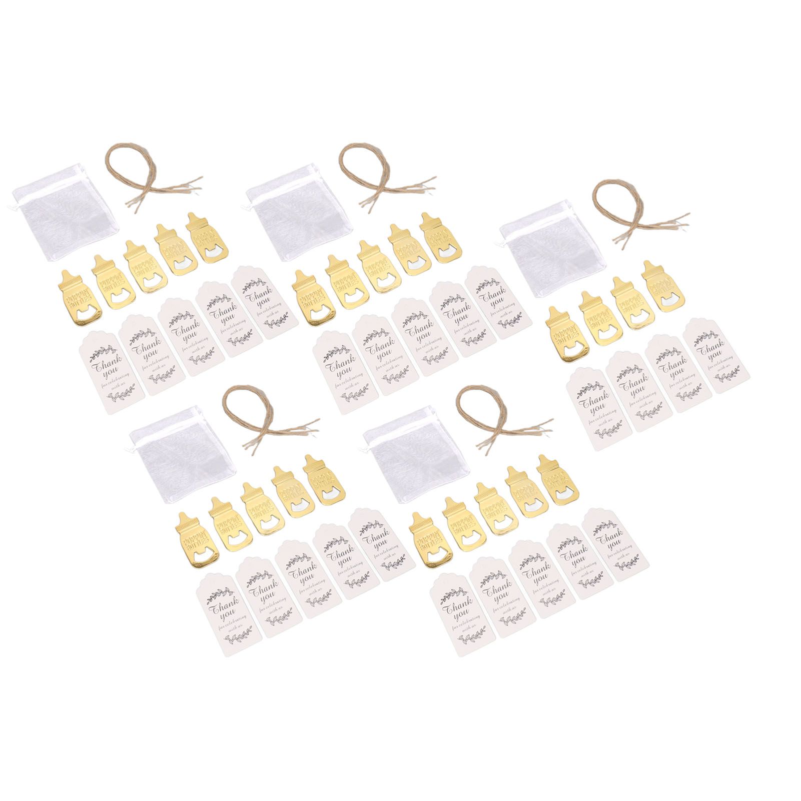 24 Set Baby Bottle Opener Zinc Alloy Cute Baby Bottle Shaped Bottle Opener Baby Shower Return Gift for Baby Shower Party Golden - Image 7