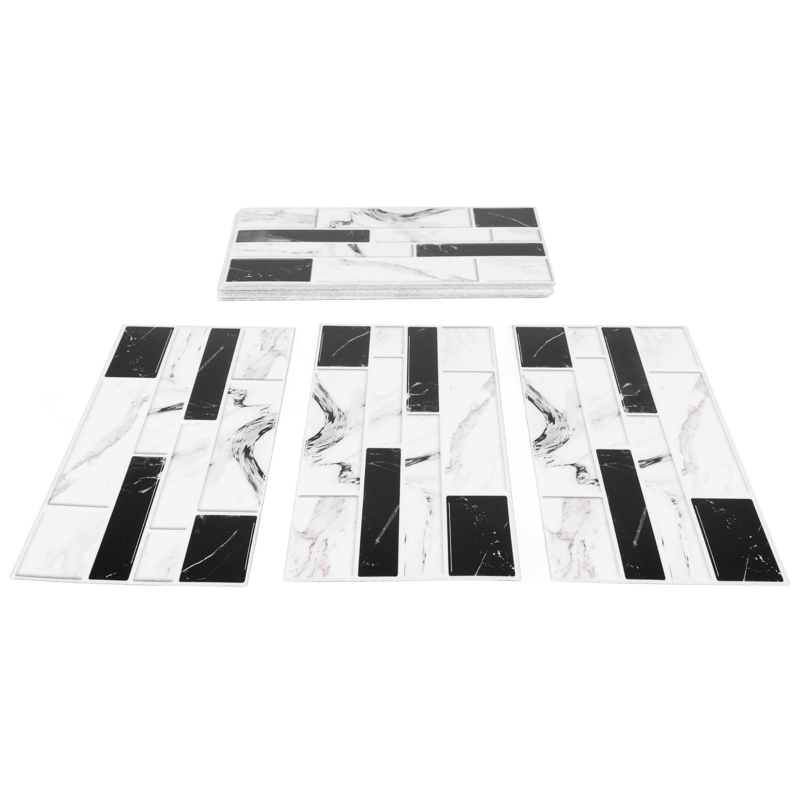 27PCS Kitchen Wallpaper Tile Self Adhesive PVC Wear Resistant White Black Faux Brick for Home Bathroom - Image 3