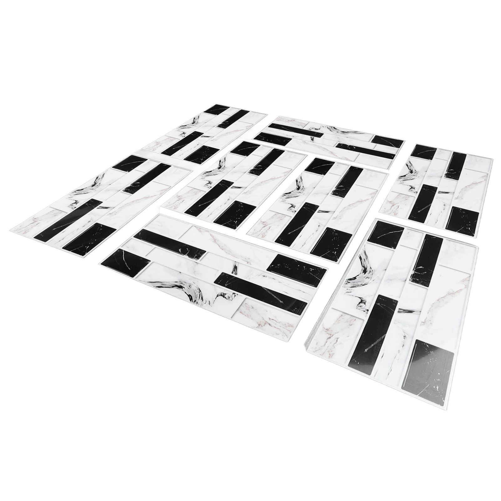 27PCS Kitchen Wallpaper Tile Self Adhesive PVC Wear Resistant White Black Faux Brick for Home Bathroom - Image 4