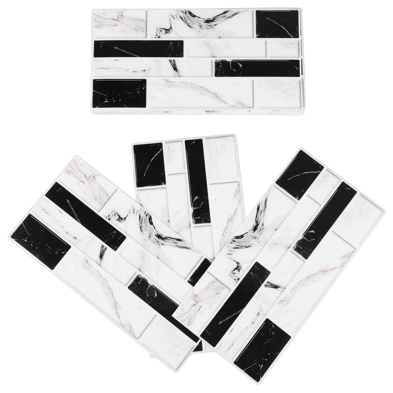 27PCS Kitchen Wallpaper Tile Self Adhesive PVC Wear Resistant White Black Faux Brick for Home Bathroom - Image 5