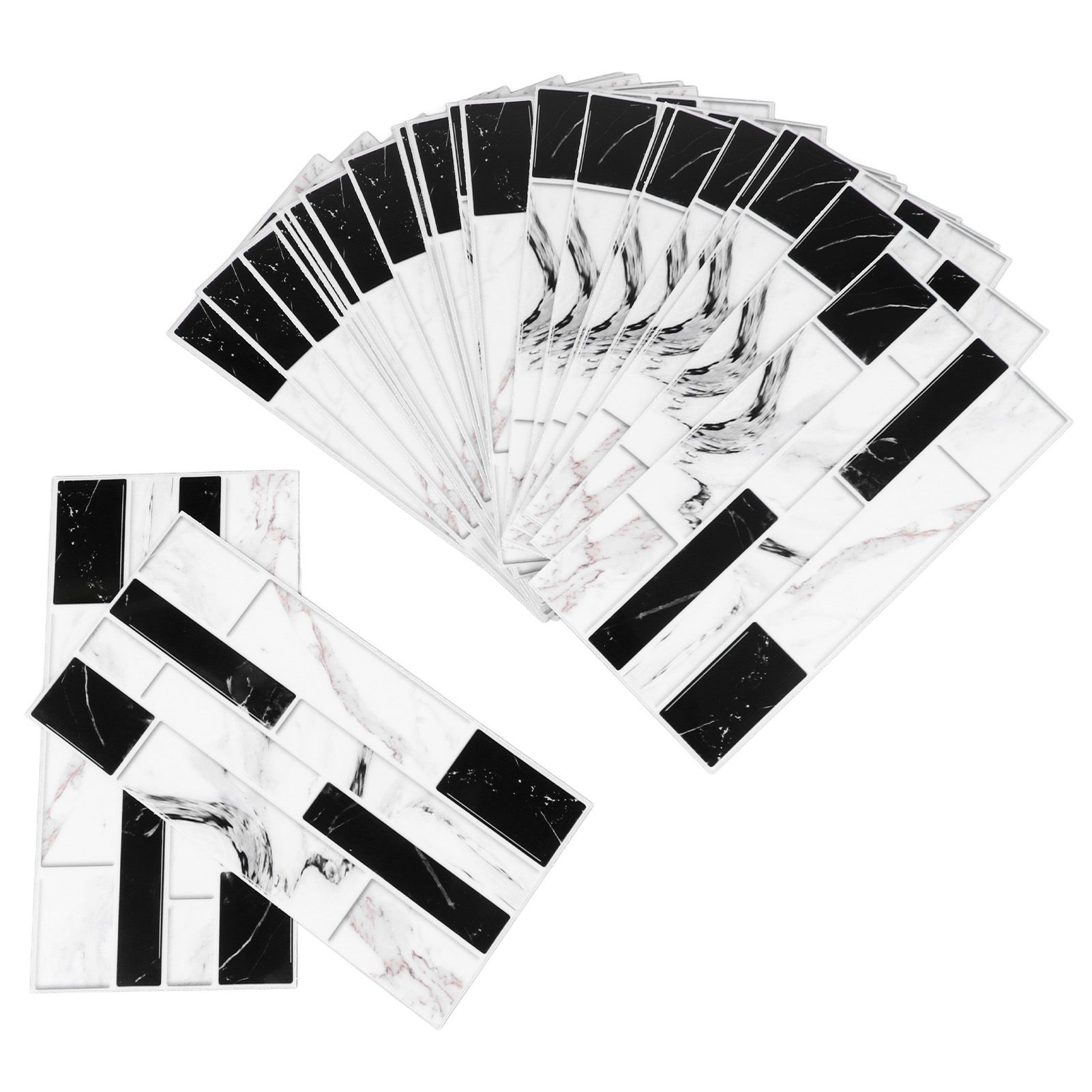 27PCS Kitchen Wallpaper Tile Self Adhesive PVC Wear Resistant White Black Faux Brick for Home Bathroom - Image 7