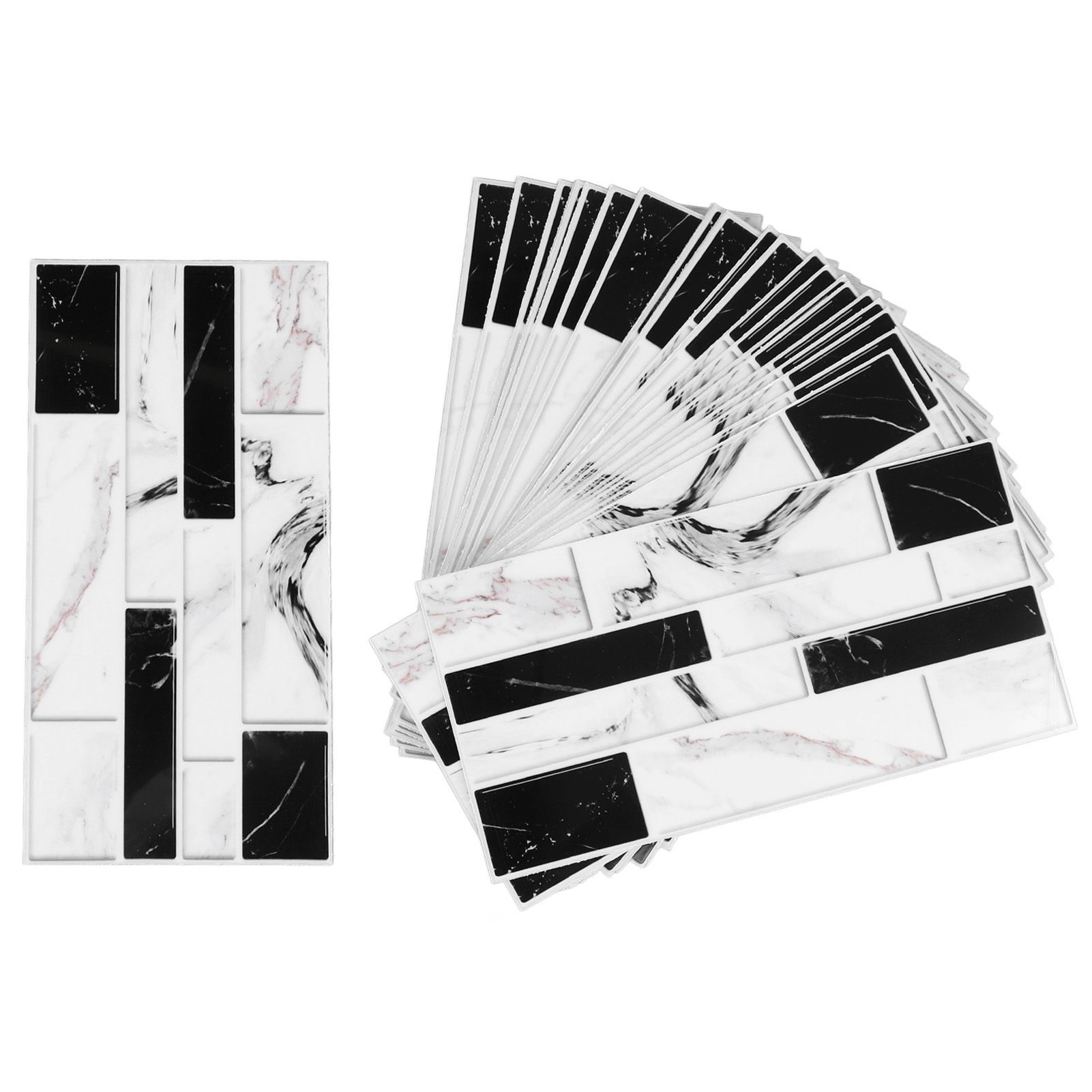 27PCS Kitchen Wallpaper Tile Self Adhesive PVC Wear Resistant White Black Faux Brick for Home Bathroom - Image 8