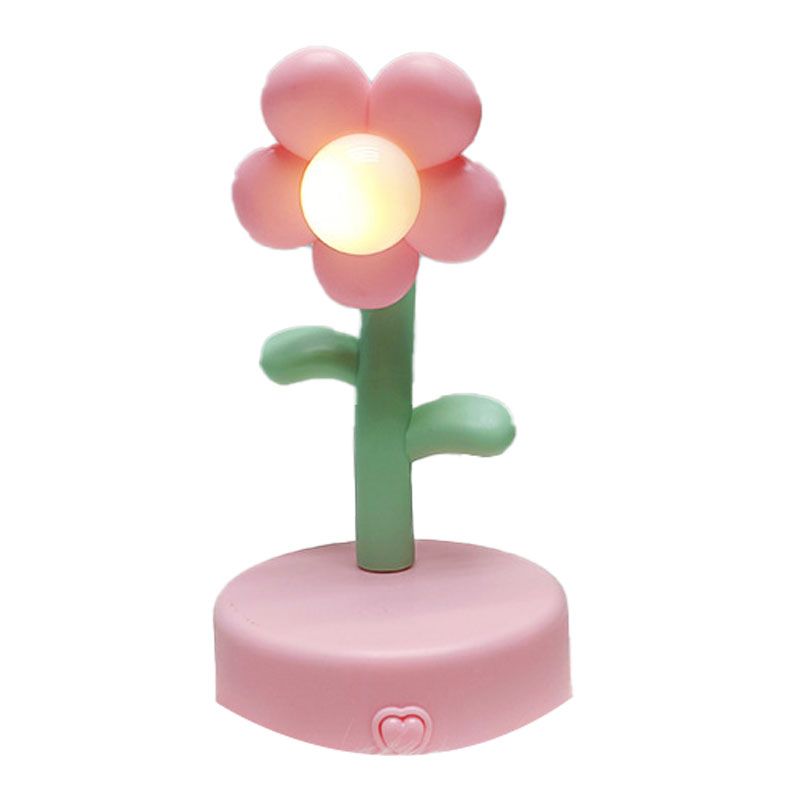 Table Lamp Cute Flower Night Light Portable Desk Lamp Decorative for Office Dorm Decor Pink - Image 1