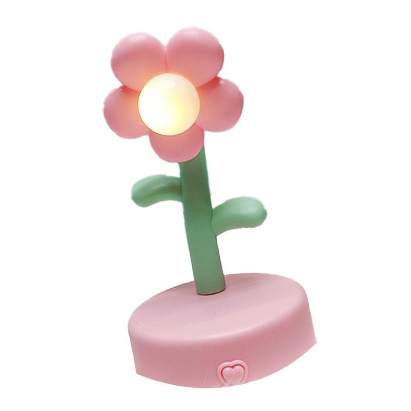 Table Lamp Cute Flower Night Light Portable Desk Lamp Decorative for Office Dorm Decor Pink - Image 2
